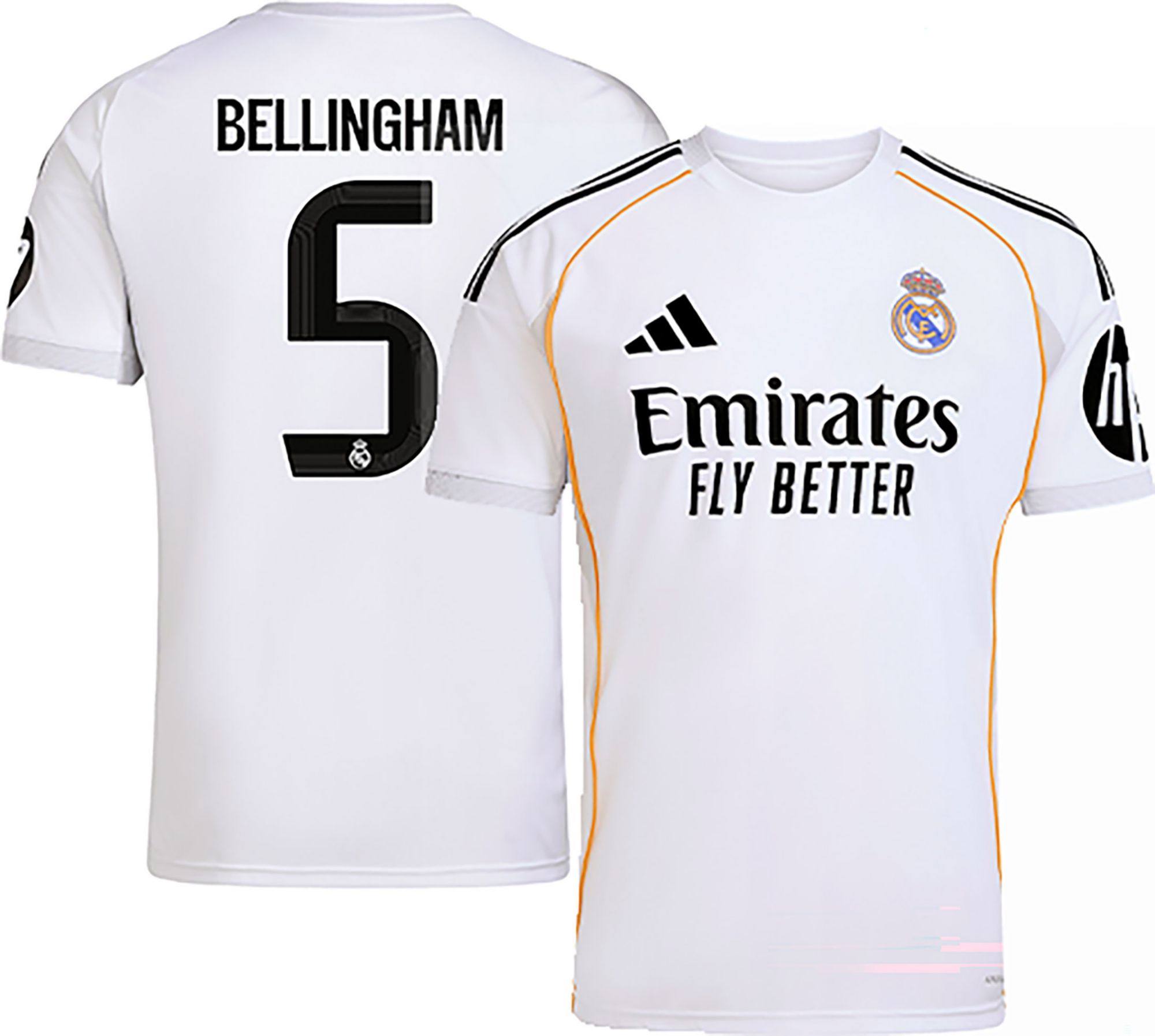 adidas Adult Real Madrid Jude Bellingham #5 2025 Home Replica Jersey