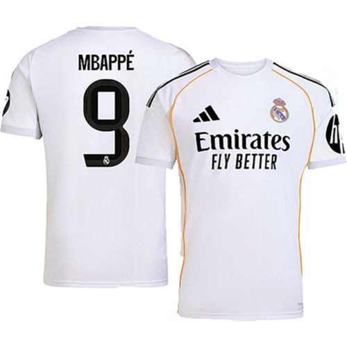 adidas Adult Real Madrid Kylian Mbappé #9 2025 Home Long