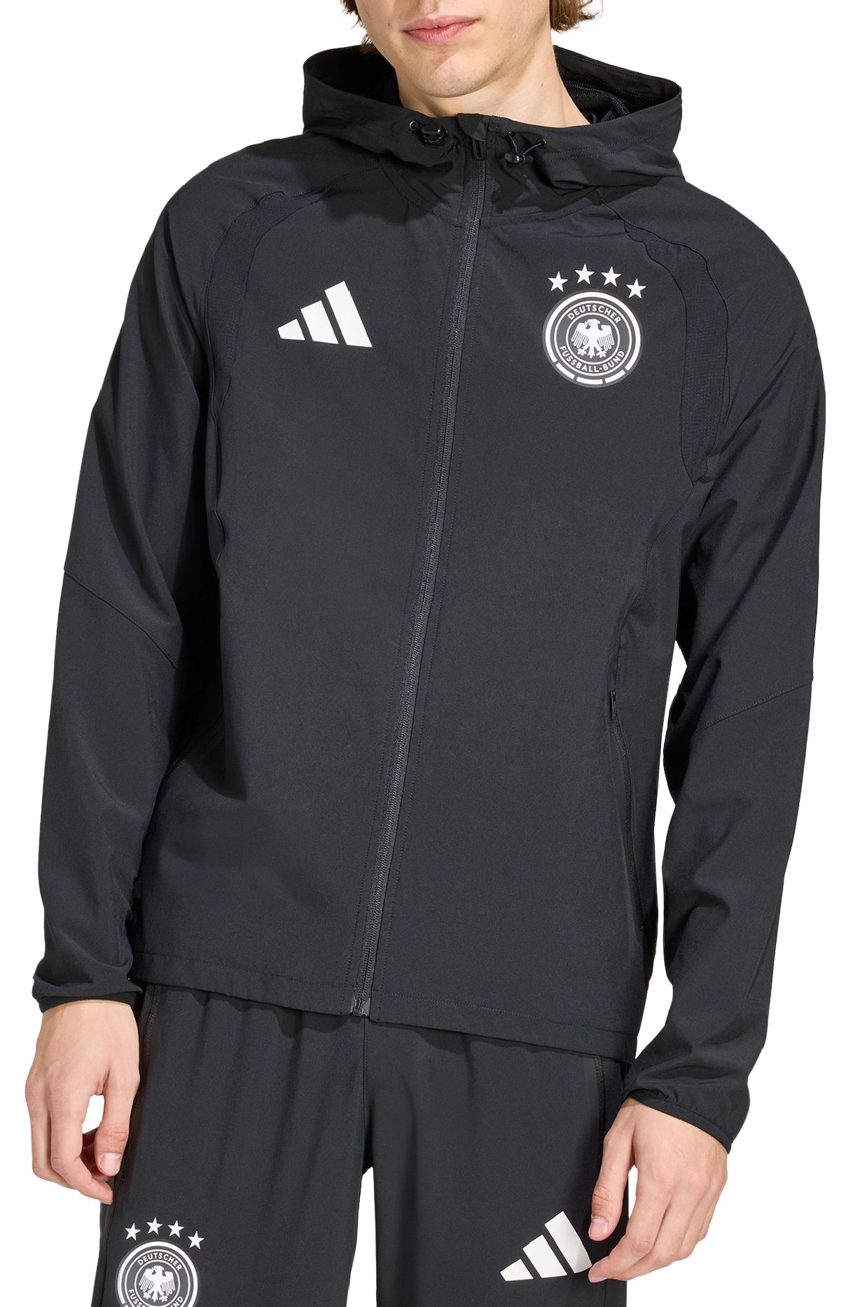adidas Adult Germany 2026 Black Travel Full-Zip Jacket