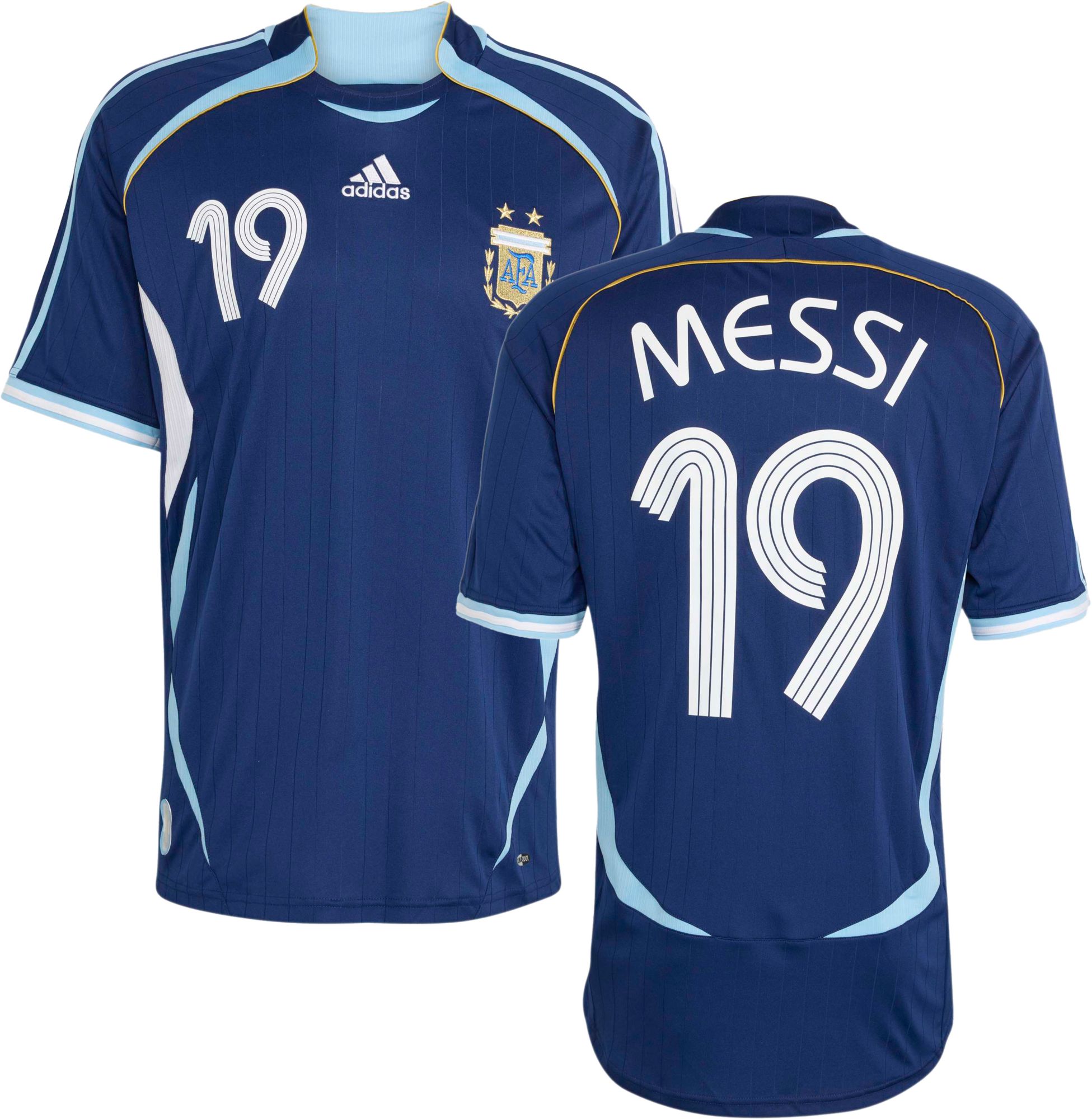adidas Adult Argentina Lionel Messi #19 2006 Bring Back Vintage Away Replica Jersey