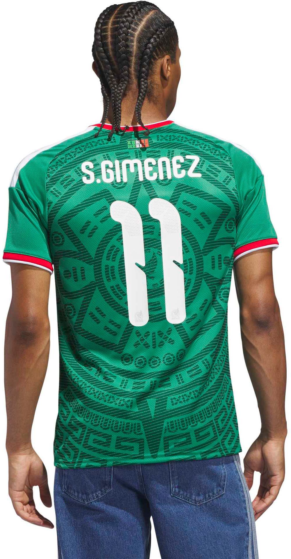 adidas Adult Mexico Santiago Giménez #11 2026 Home Replica Jersey