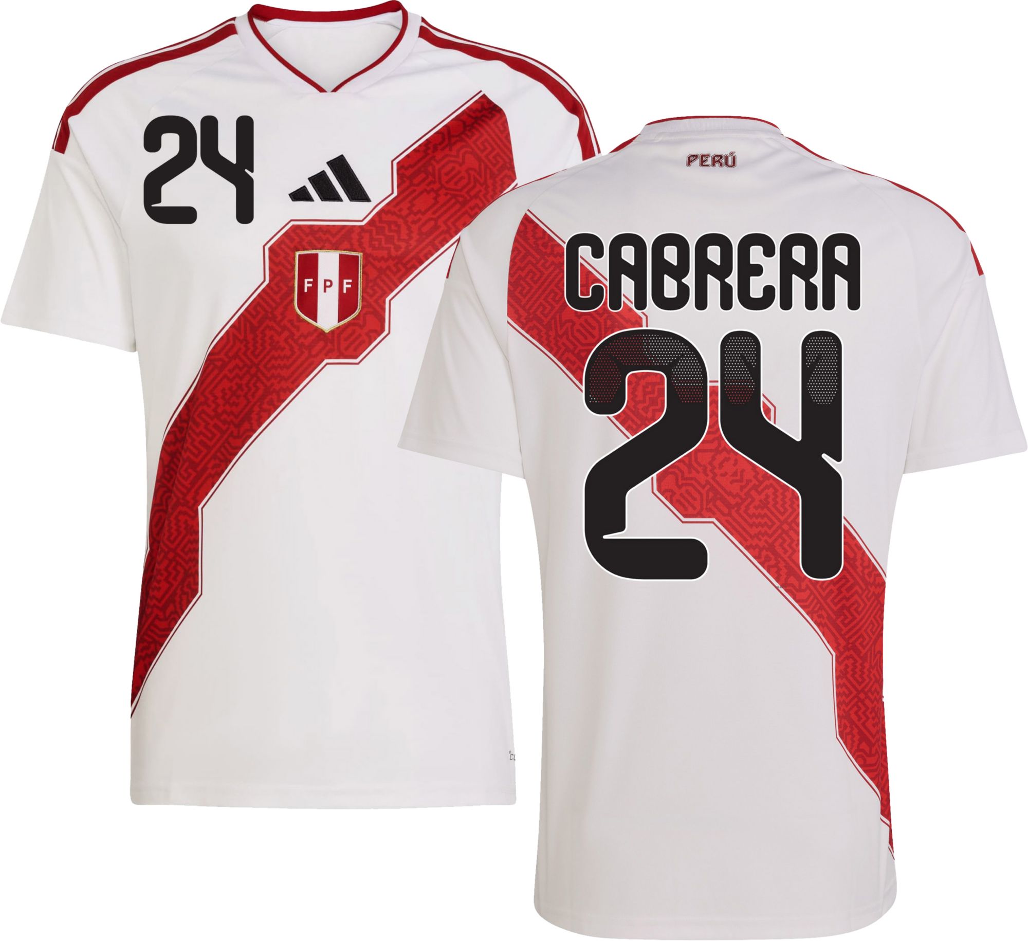 adidas Adult Peru Kenji Cabrera #24 2026 Home Replica Jersey