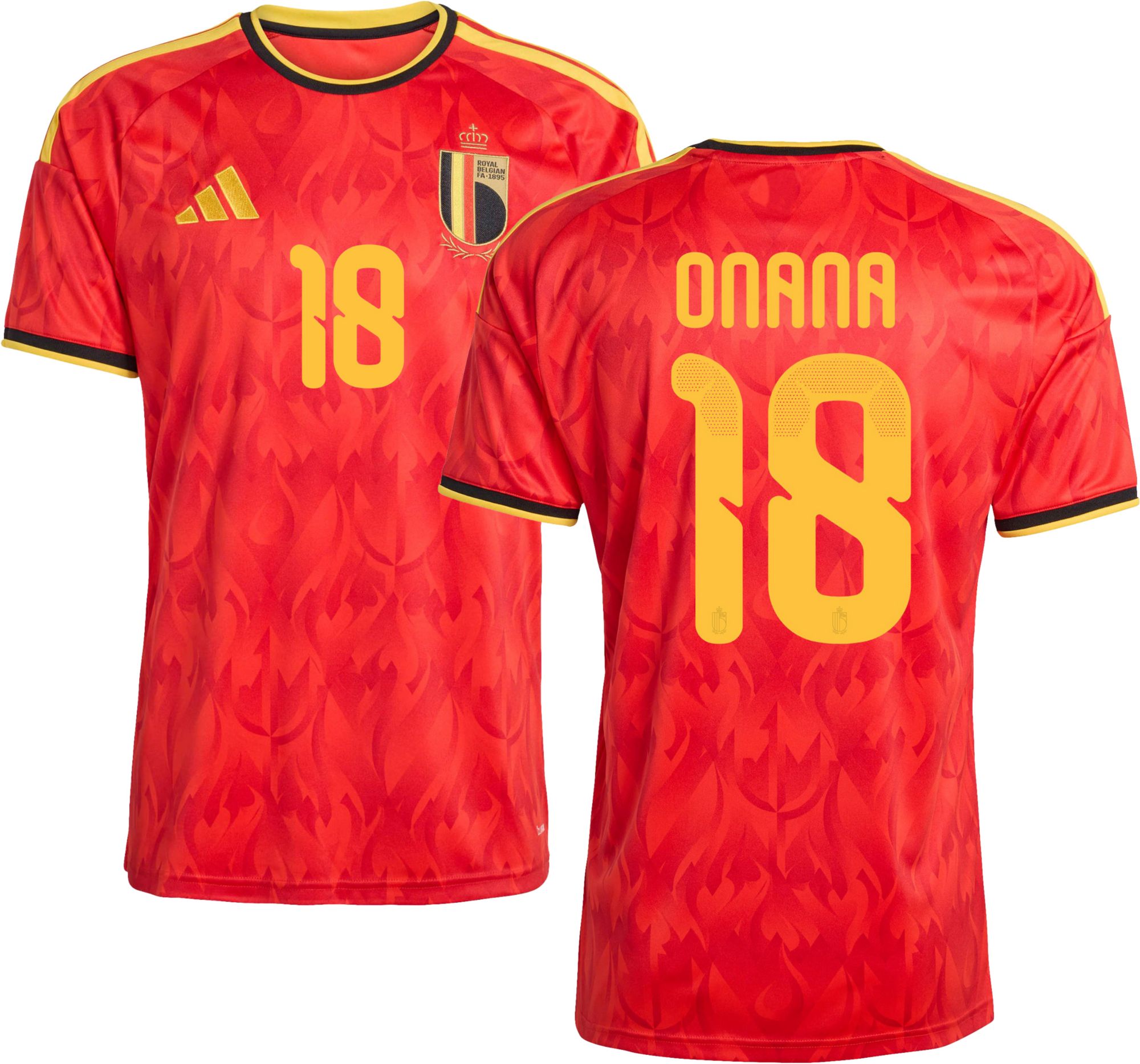 adidas Adult Belgium Amadou Onana #18 2026 Home Replica Jersey