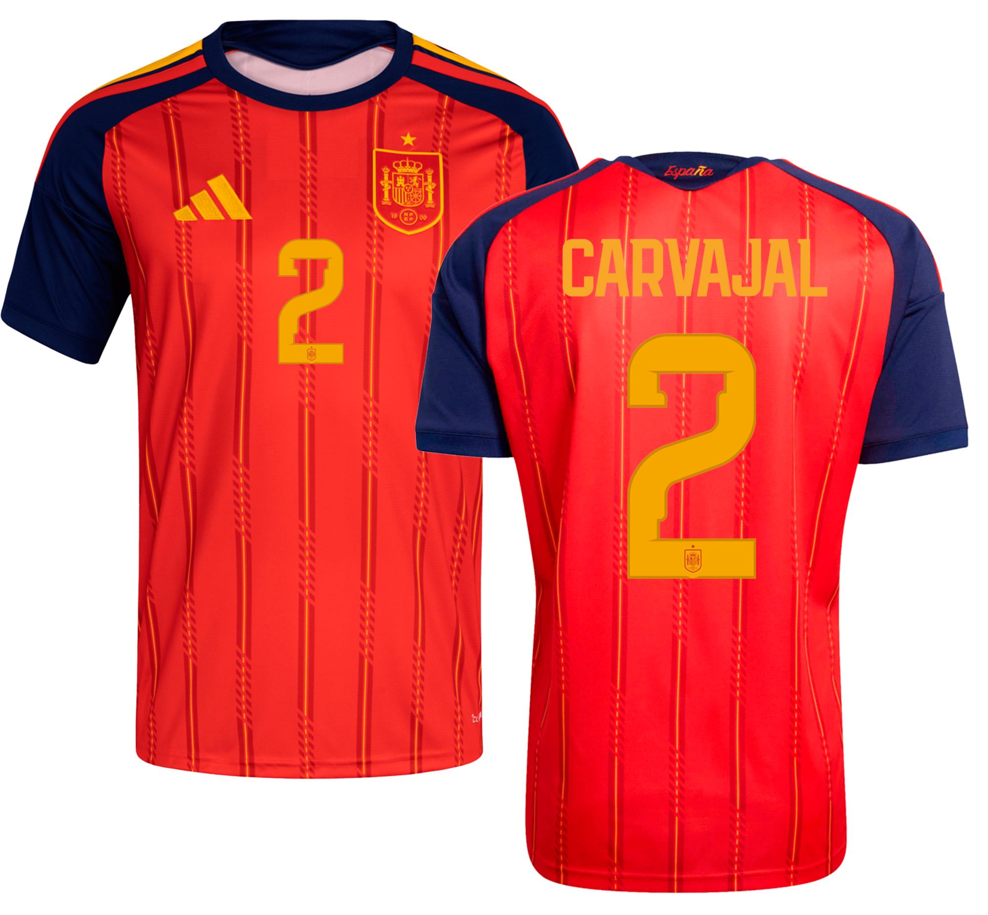 adidas Adult Spain Dani Carvajal #2 2026 Home Replica Jersey