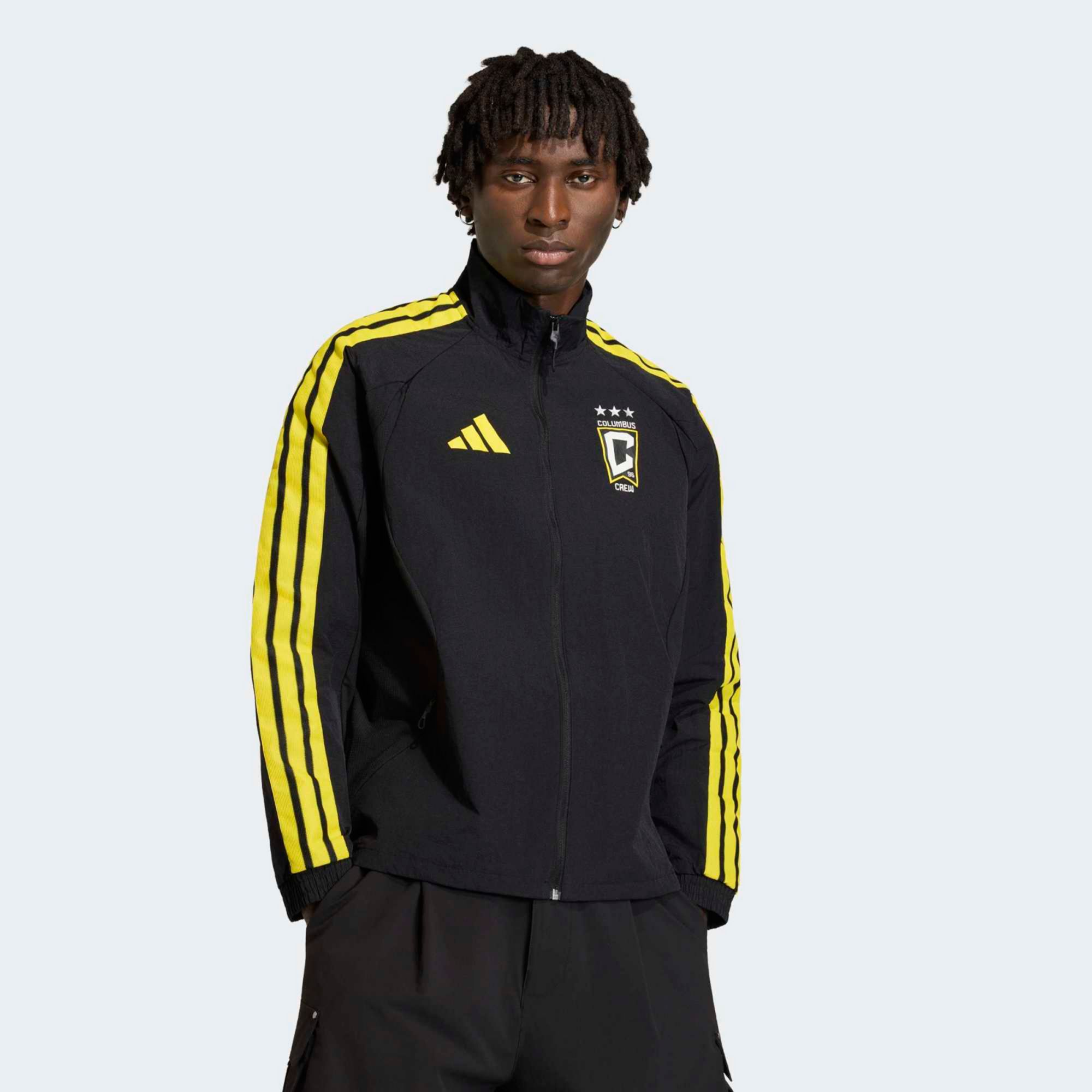 adidas Adult Columbus Crew Black 2026 Prematch Anthem Full-Zip Jacket