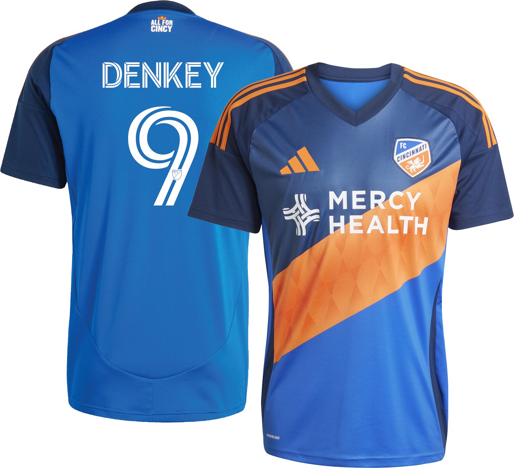 adidas Adult FC Cincinnati Kevin Denkey #9 2025 Primary Replica Jersey