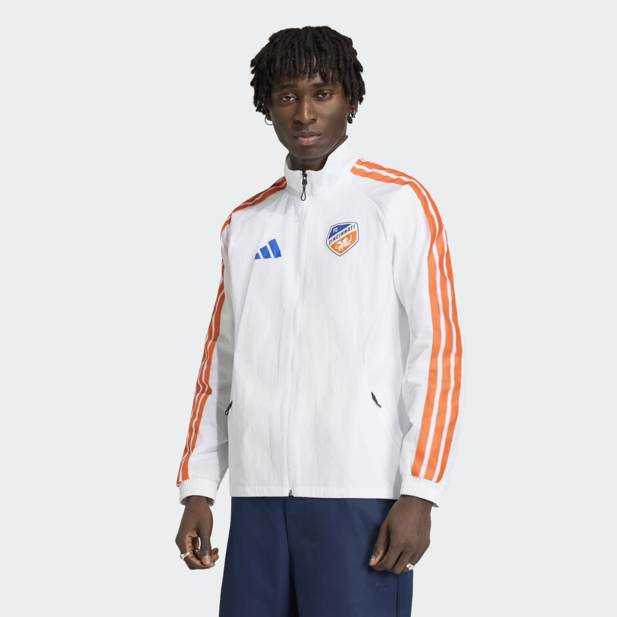 adidas Adult FC Cincinnati White 2026 Prematch Anthem Full-Zip Jacket