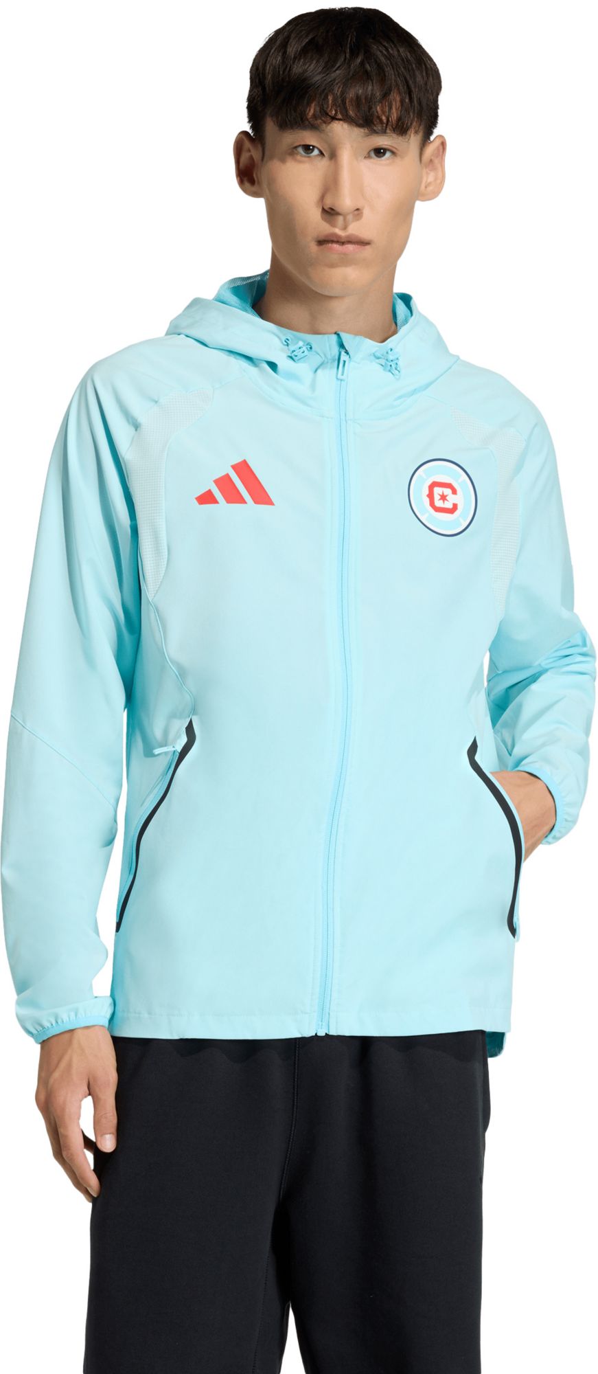 adidas Adult Chicago Fire Blue 2026 Home Travel Full-Zip Jacket