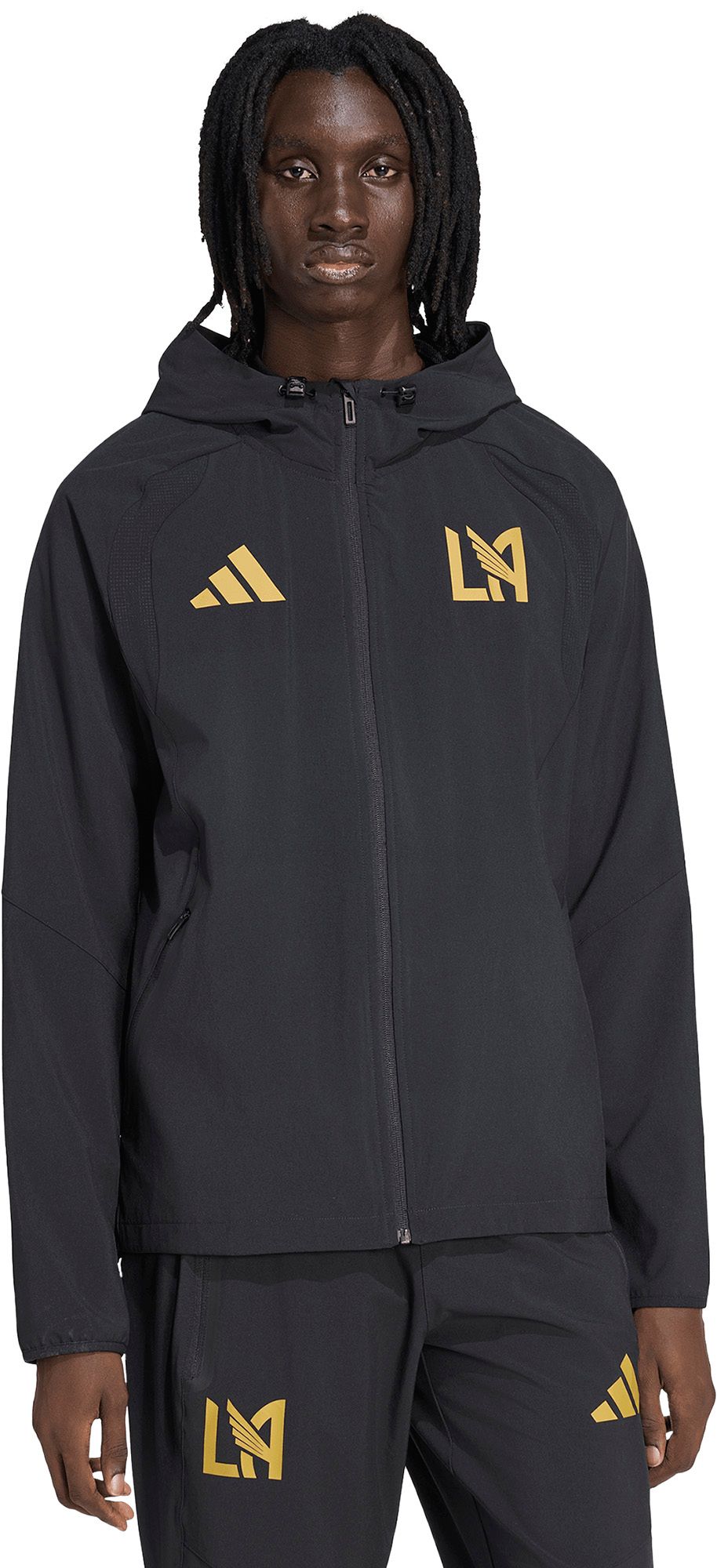 adidas Adult Los Angeles FC Black 2026 Home Travel Full-Zip Jacket