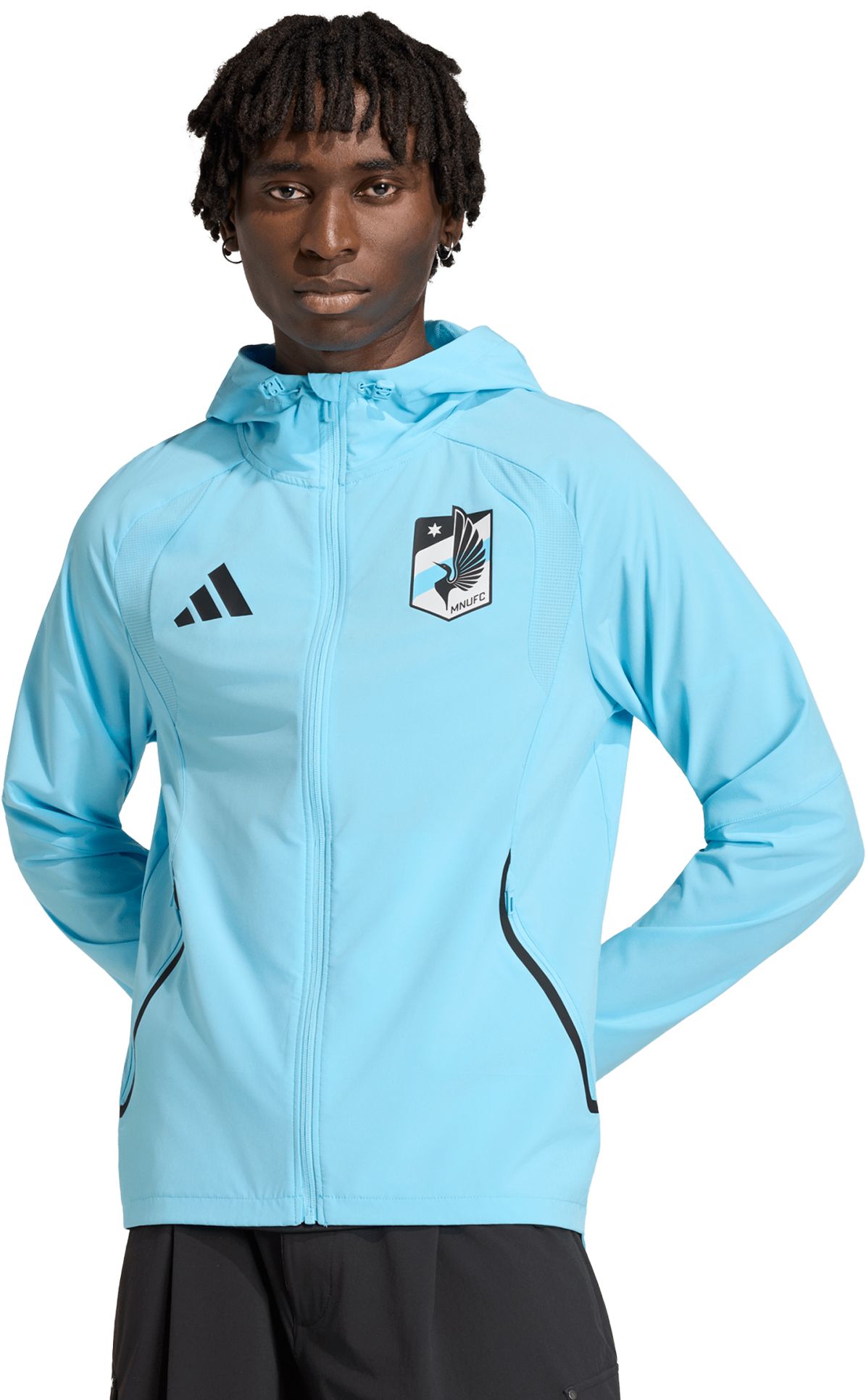 adidas Adult Minnesota United FC Light Blue 2026 Home Travel Full-Zip Jacket