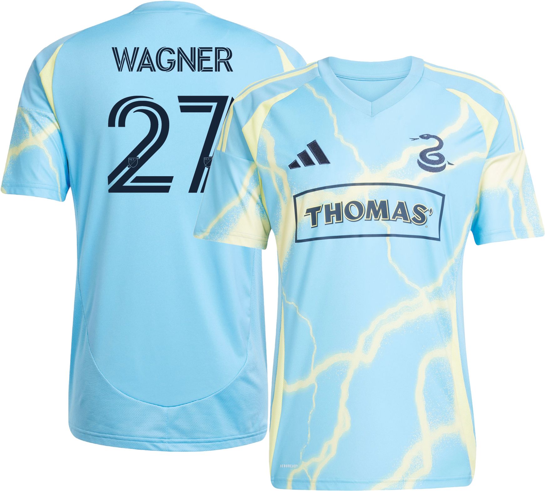 adidas Adult Philadelphia Union Kai Wagner #27 2025 Secondary Replica Jersey
