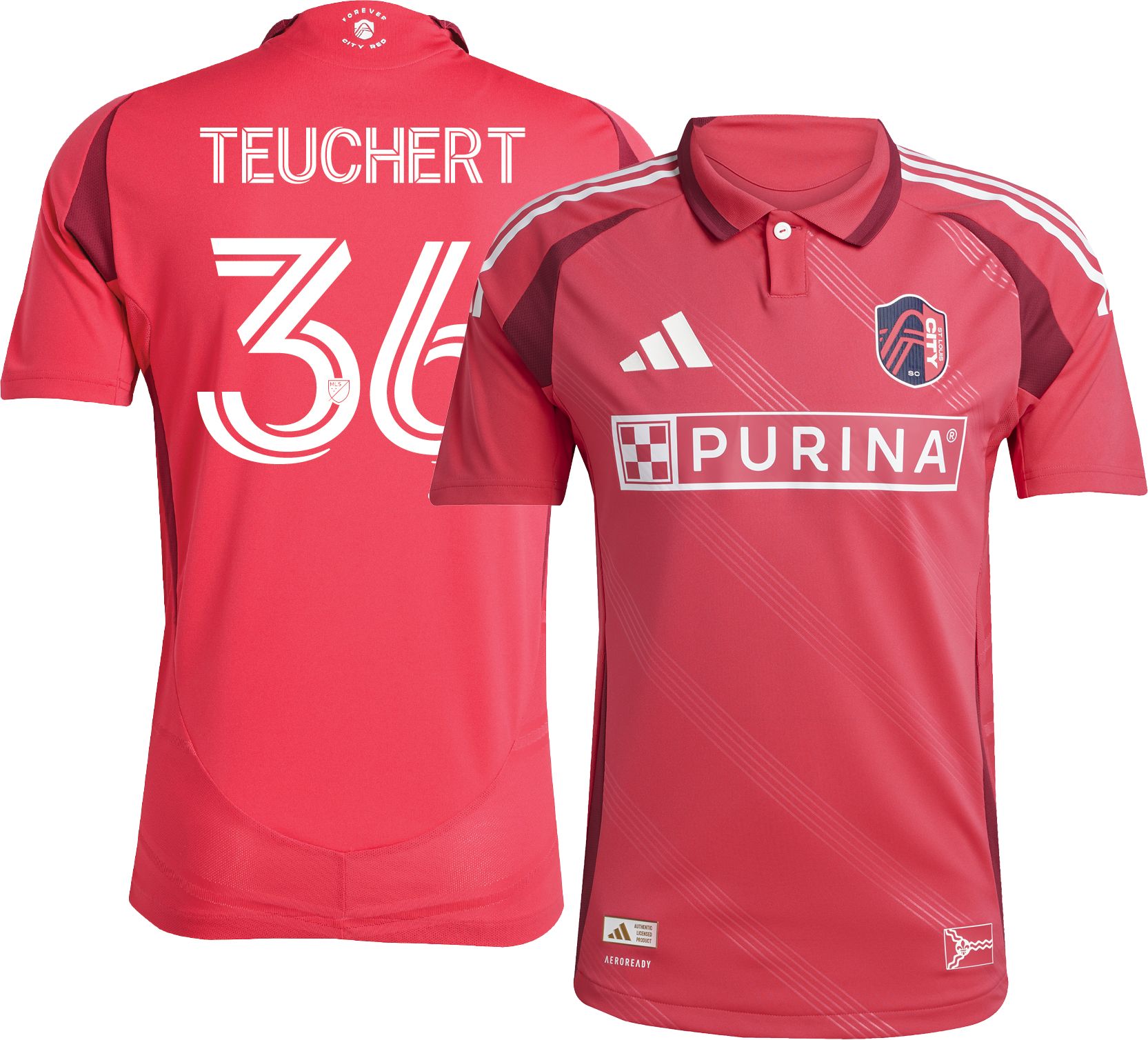 adidas Adult St. Louis City SC Cedric Teuchert #36 2025 Primary Authentic Jersey