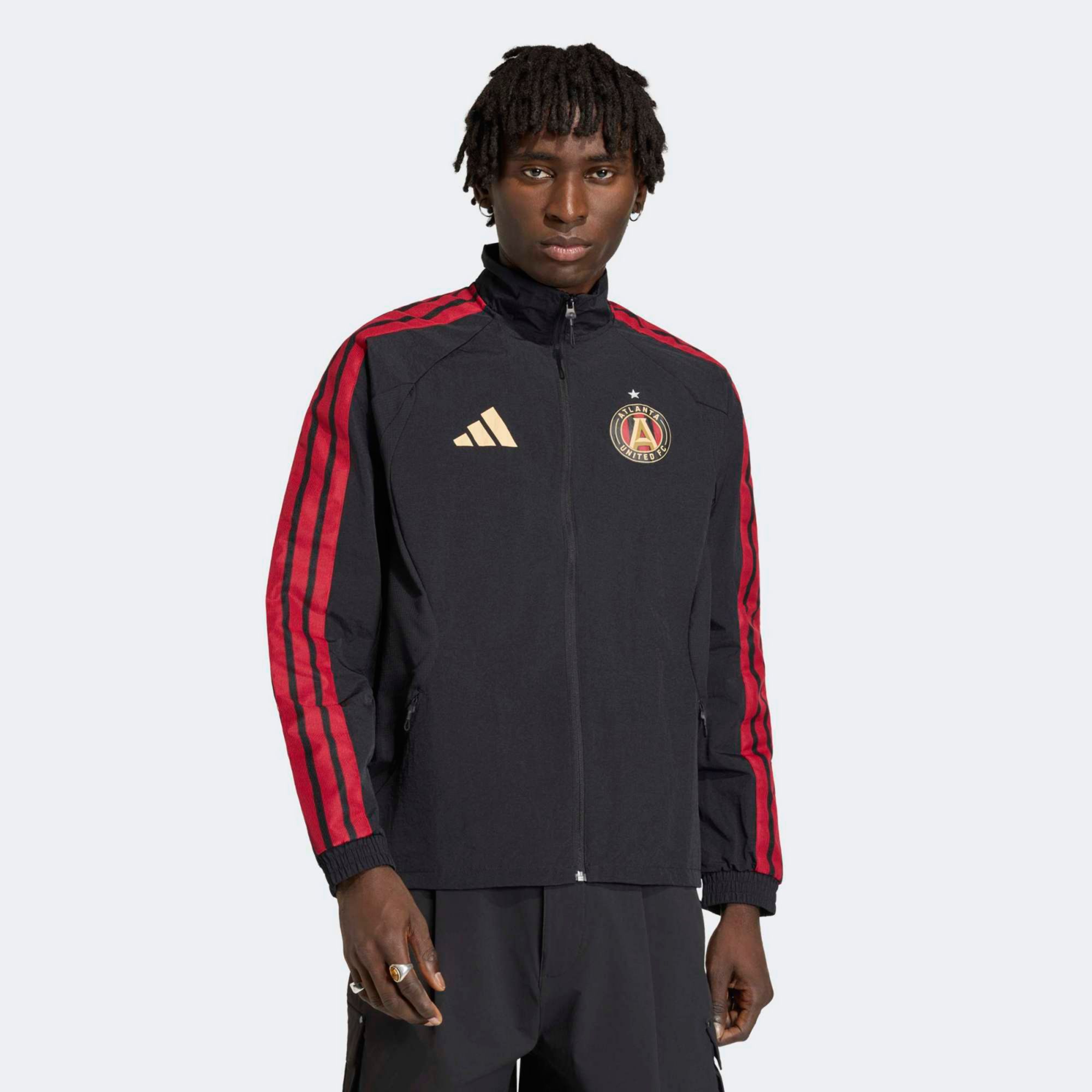 adidas Adult Atlanta United Black 2026 Prematch Anthem Full-Zip Jacket