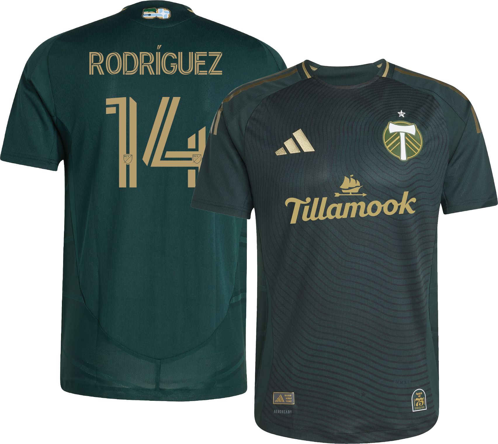 adidas Adult Portland Timbers Jonathan Rodriguez #14 2025 Primary Authentic Jersey
