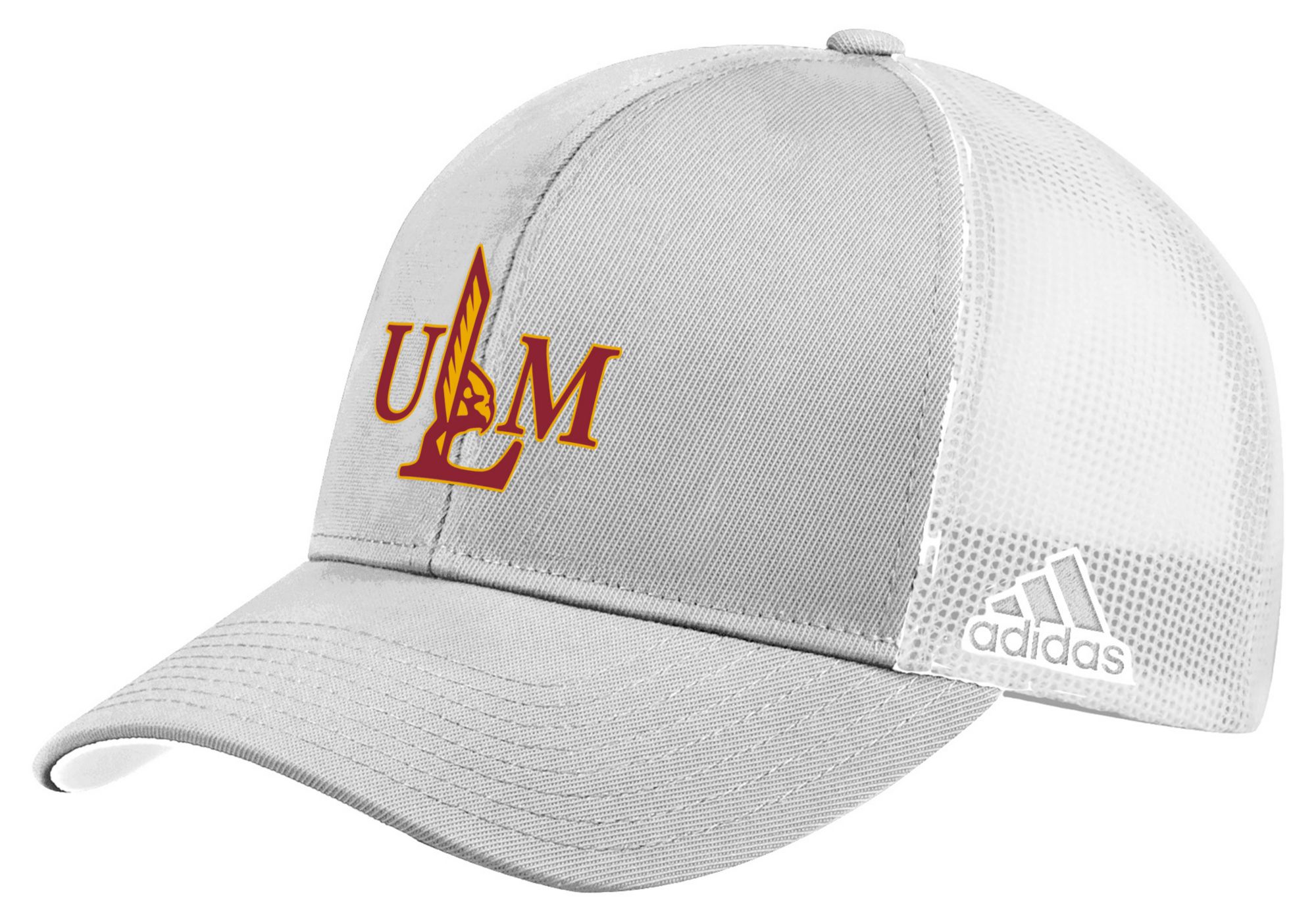 adidas Adult Louisiana-Monroe Warhawks Grey Structured Mesh Trucker Hat