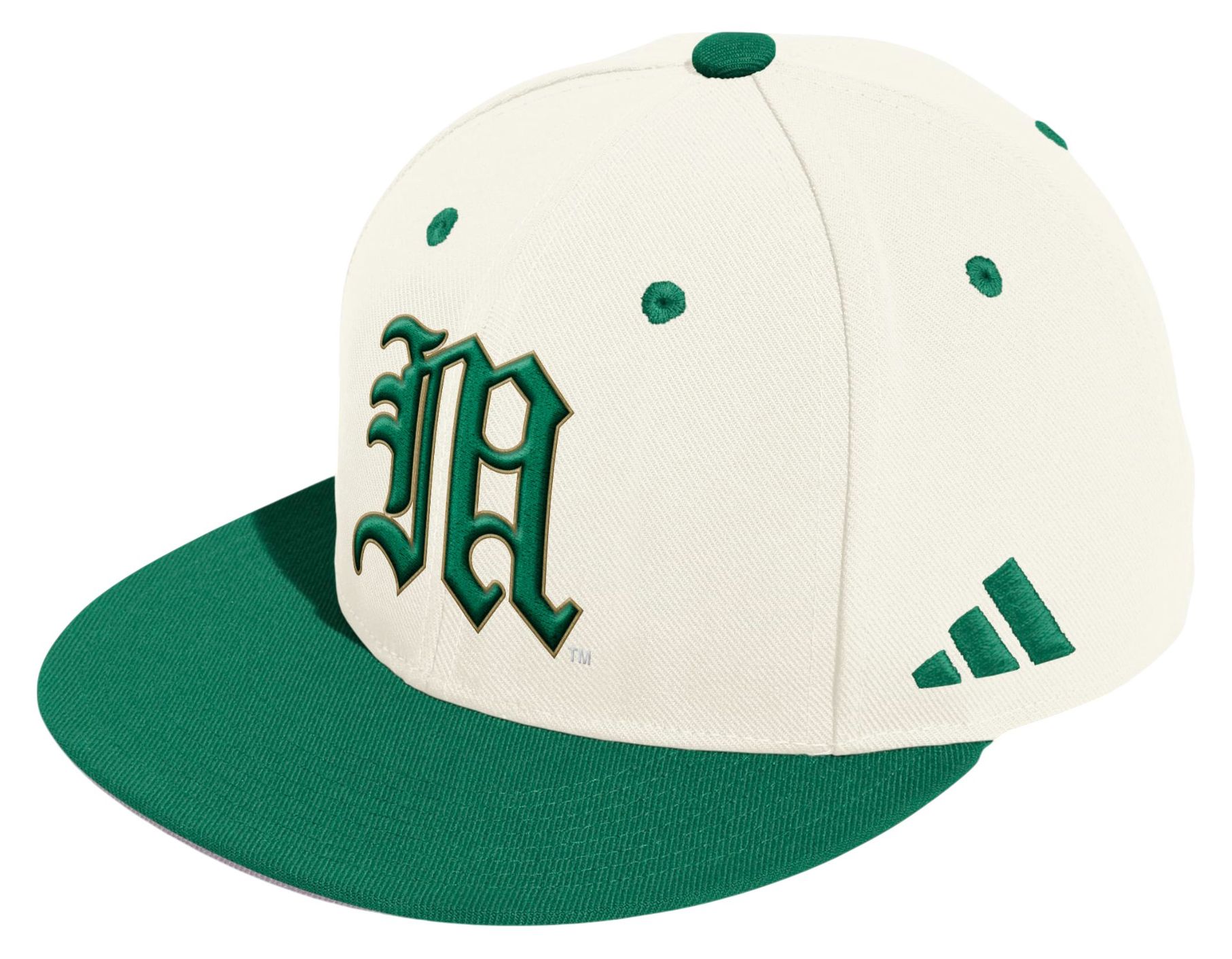 adidas Adult Miami Hurricanes Beige and Khaki Fitted Wool Cap