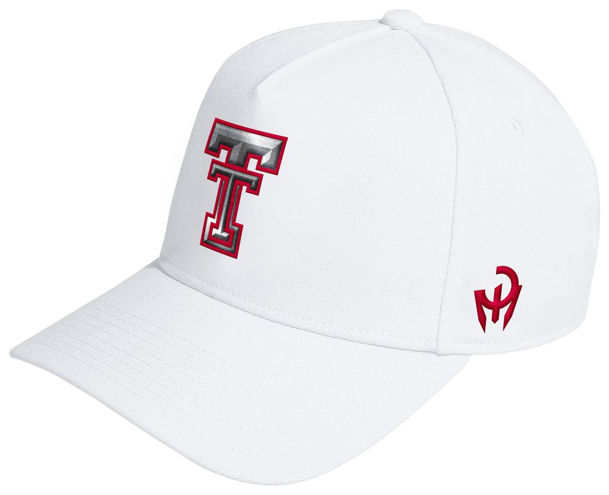 adidas Adult Texas Tech Red Raiders White Strategy A-Frame Adjustable Hat