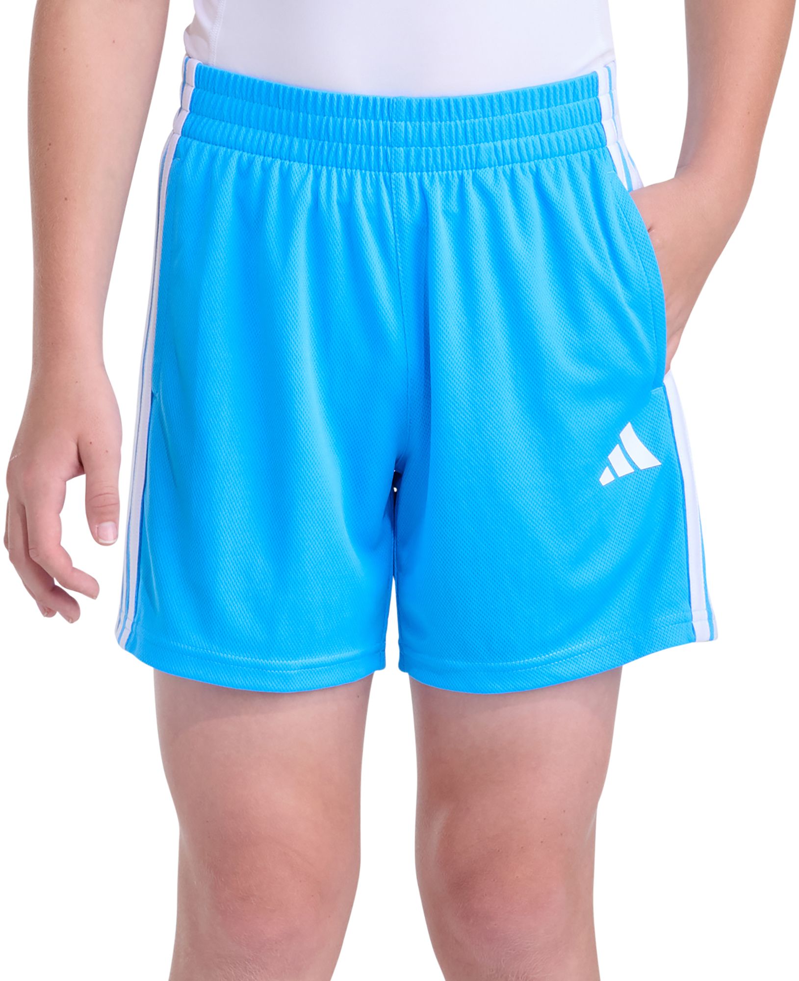 adidas Boys' 3-Stripe Mid-Thigh Length Short