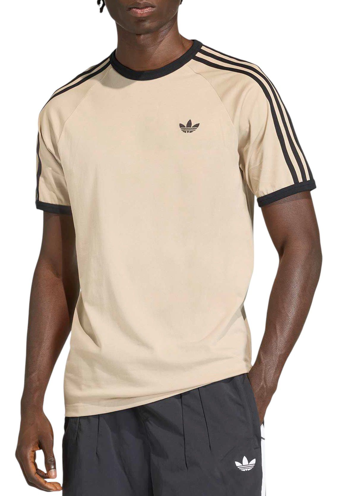 adidas Men's Adicolor Sport Classics 3-Stripes T-Shirt Stone Khaki thumbnail