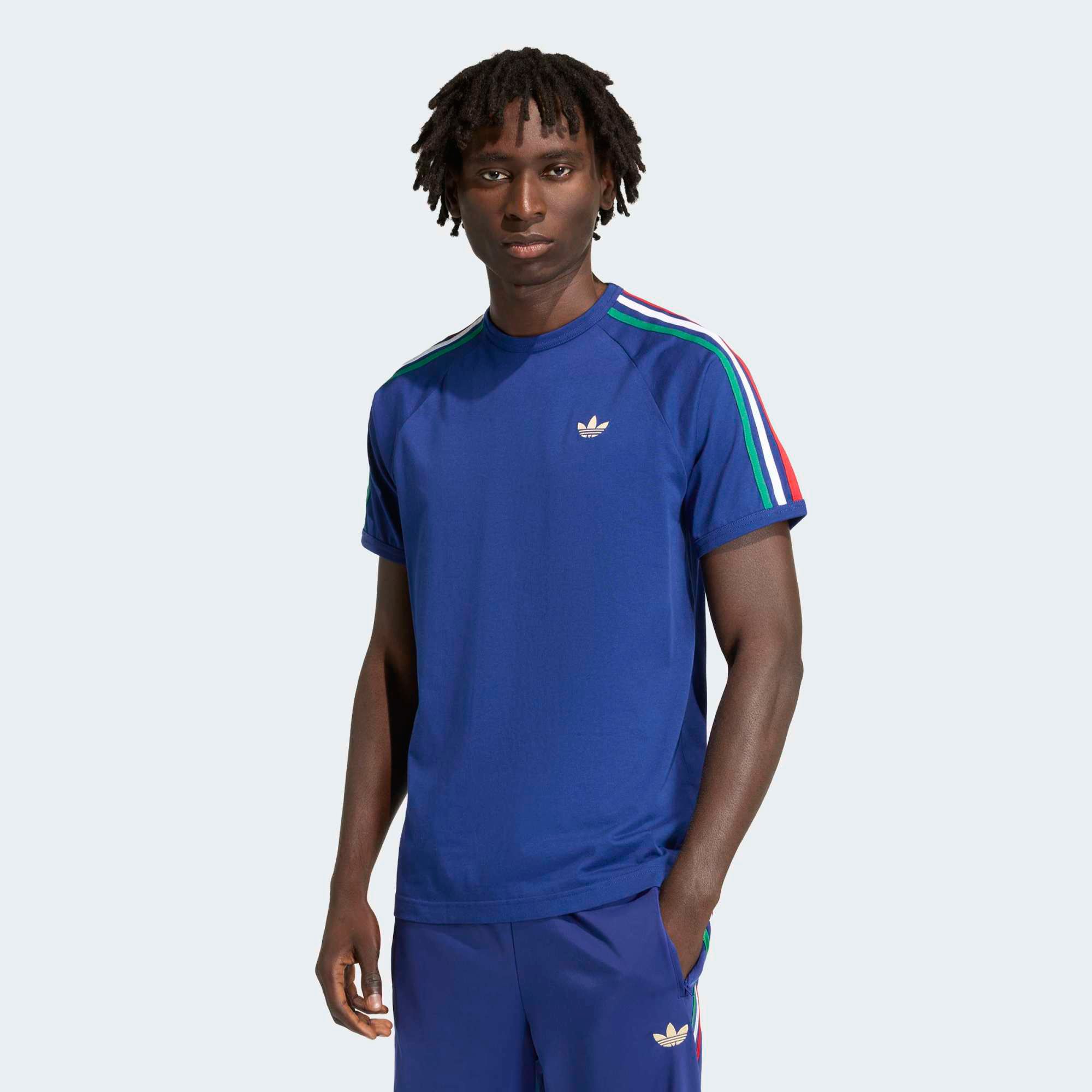 adidas Men's Adicolor Sport Classics 3-Stripes T-Shirt Victory Blue/Bold Green/White thumbnail