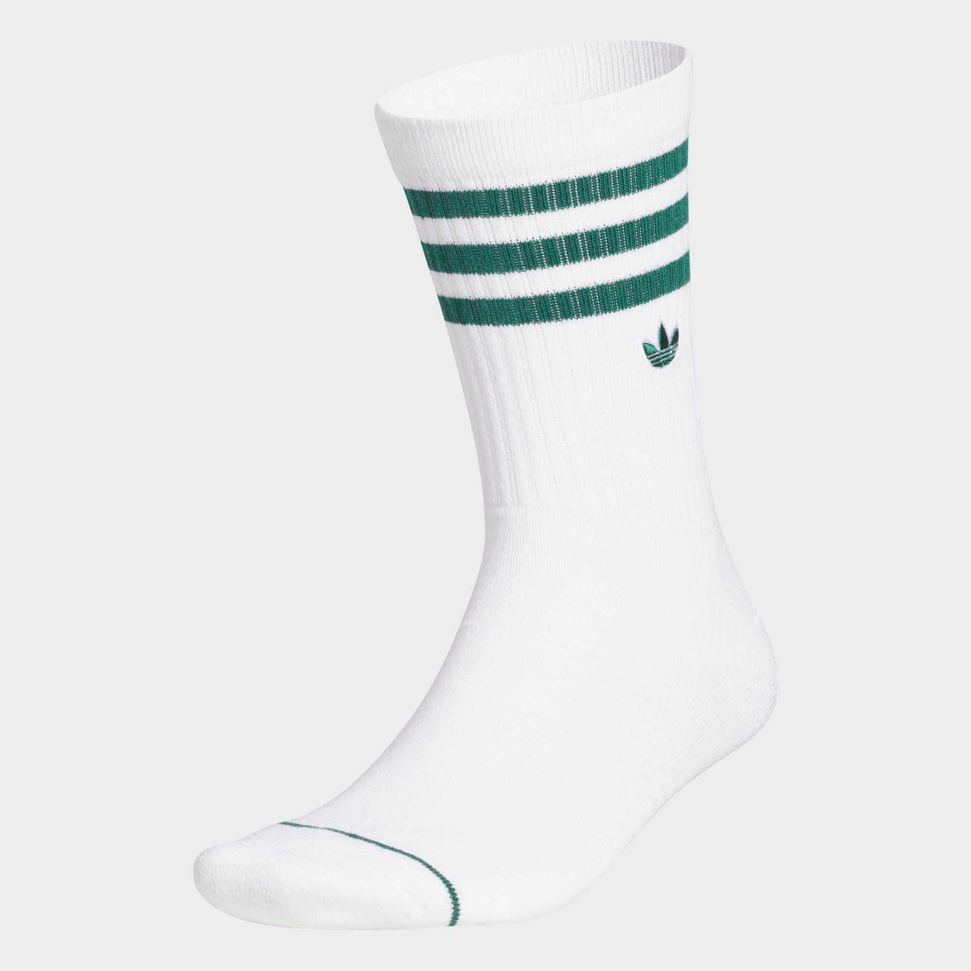 adidas Originals Men's Crew Sock, Large/XL, White/Collegiate Green