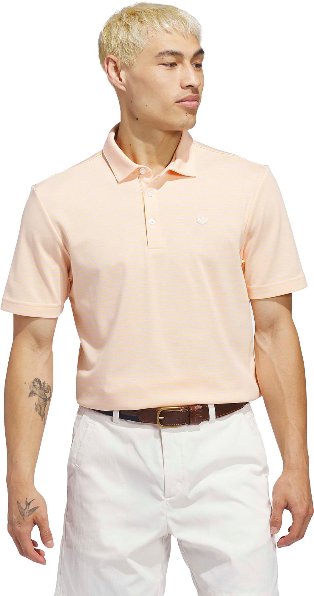 adidas Originals Mens Short sleeve Striped Pique Golf Polo