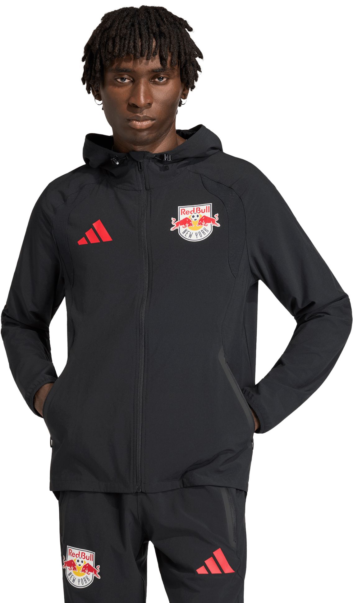 adidas Men's New York Red Bulls Black 2026 Home Travel Full-Zip Jacket