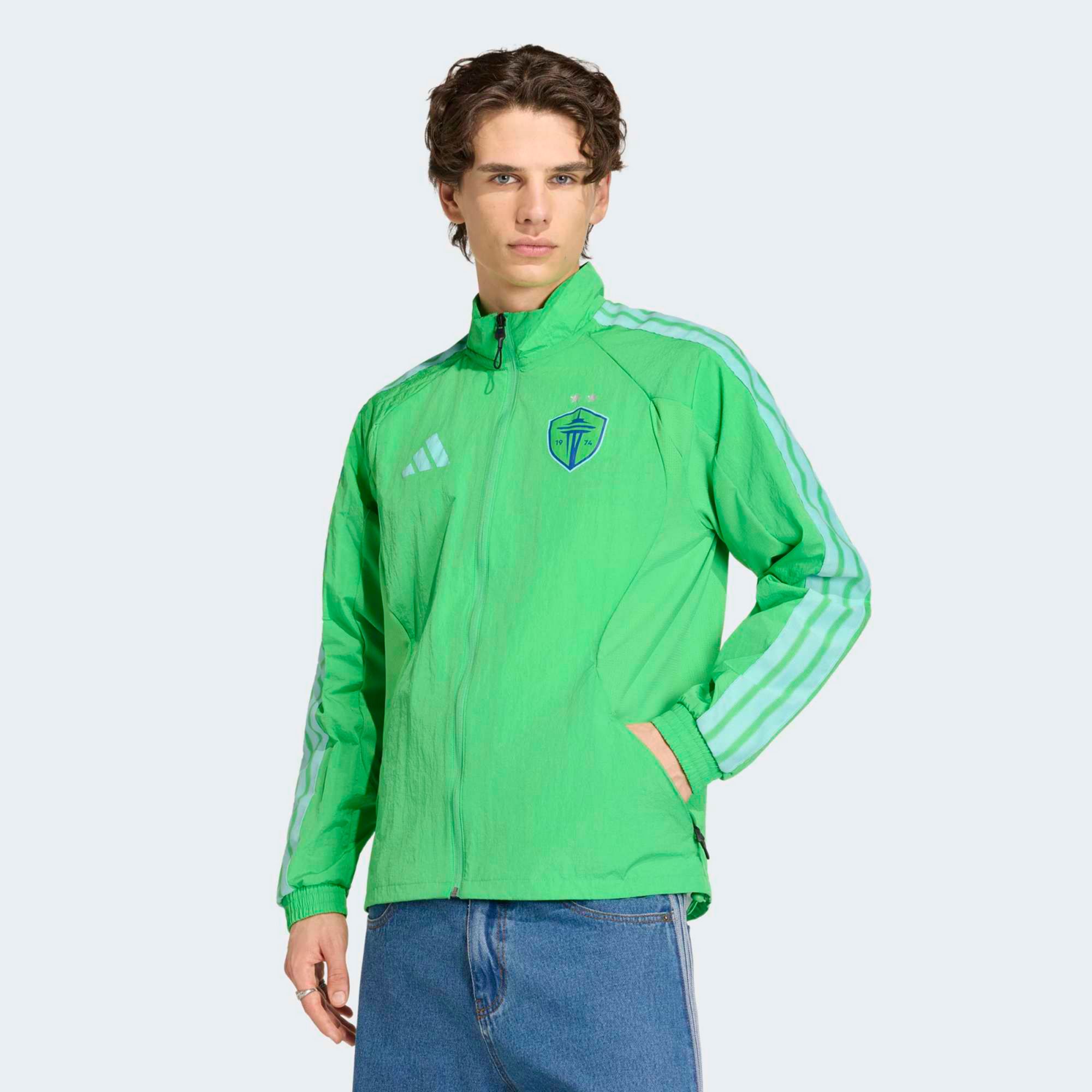 adidas Men's Seattle Sounders Green 2026 Prematch Anthem Full-Zip Jacket