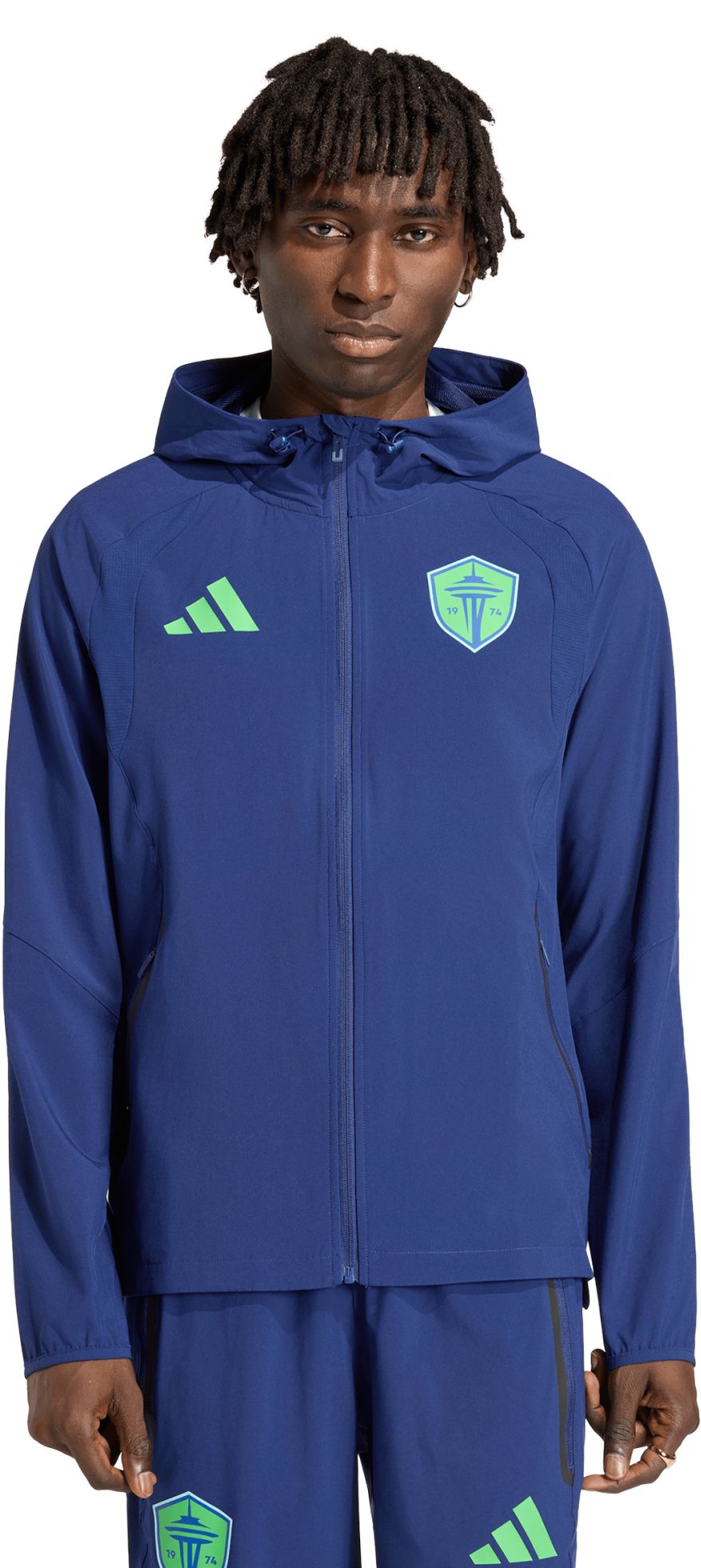 adidas Men's Seattle Sounders Dark Blue 2026 Home Travel Full-Zip Jacket