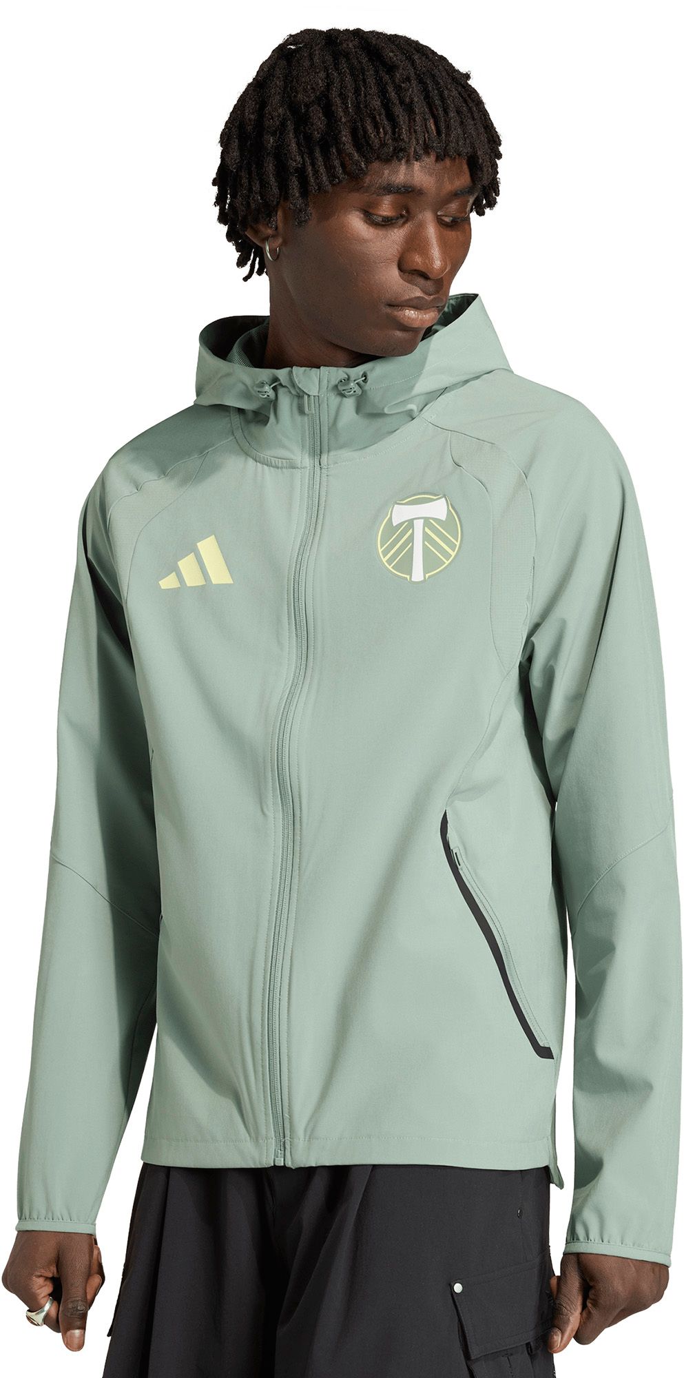 adidas Men's Portland Timbers Green 2026 Home Travel Full-Zip Jacket