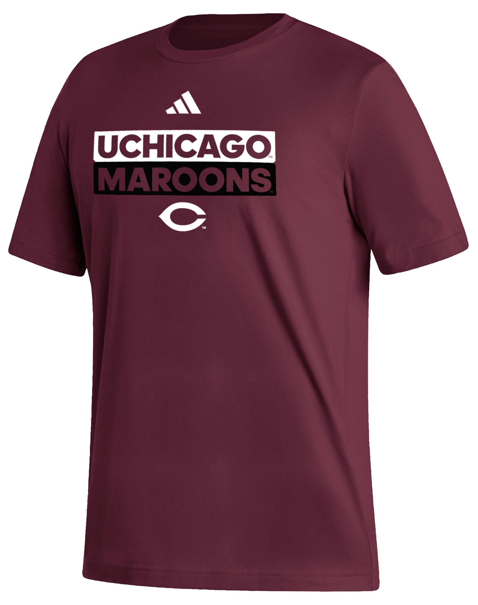 adidas Men's Chicago Maroons  Maroon Fresh Training Short Sleeve T-Shirt