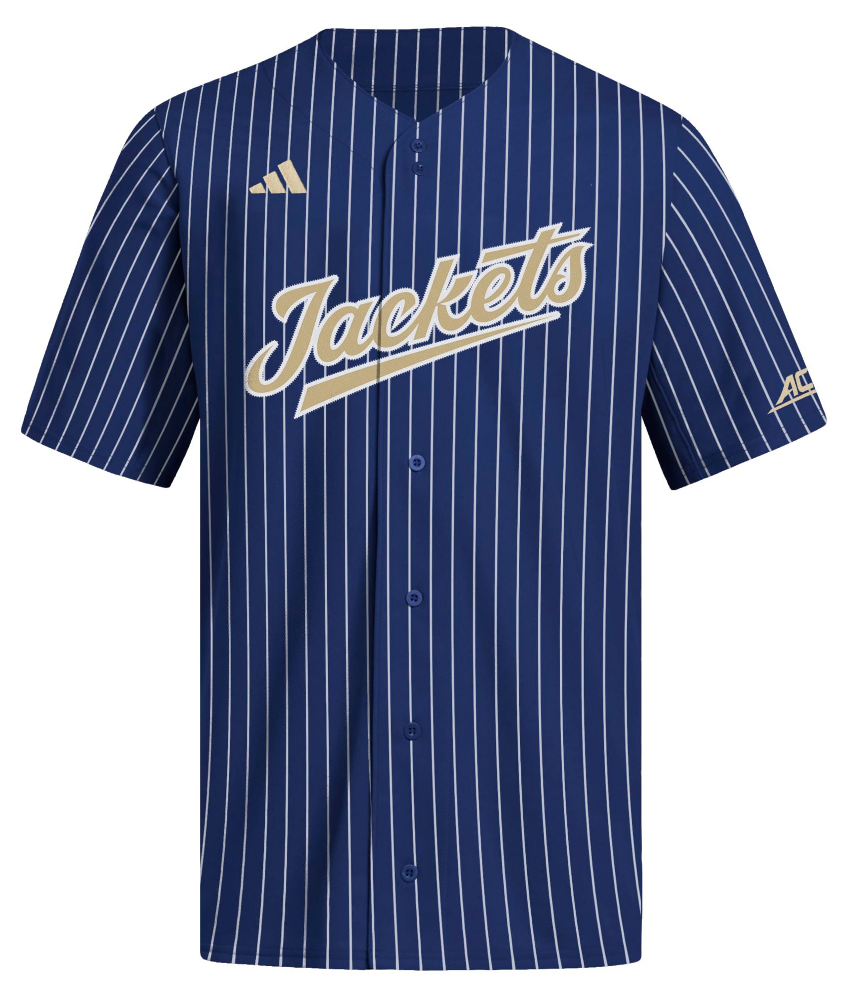 adidas Men's Georgia Tech Yellow Jackets Navy Pinstripe Replica Baseball Jersey