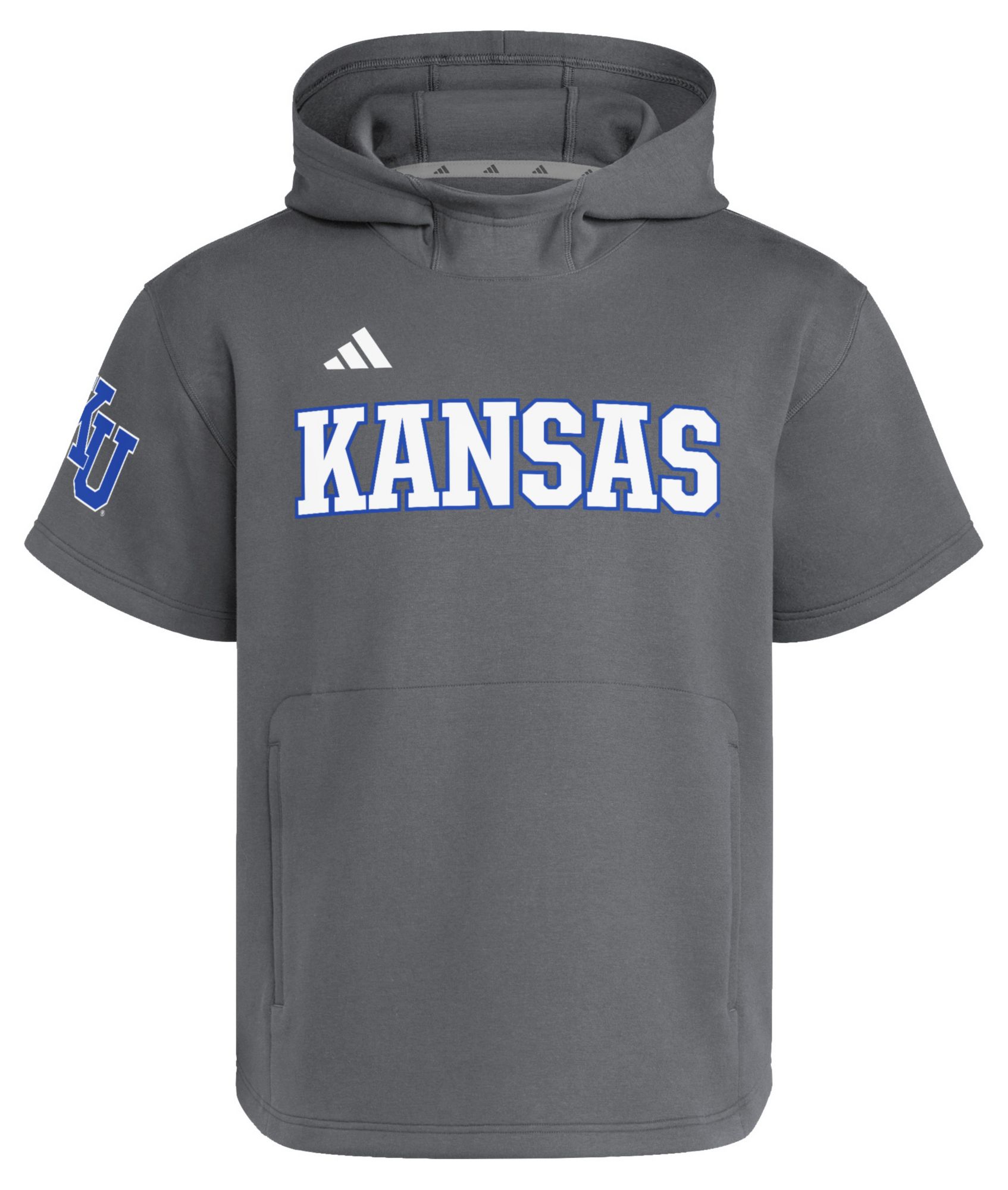 adidas Men's Kansas Jayhawks Dark Gray Dugout Hoodie