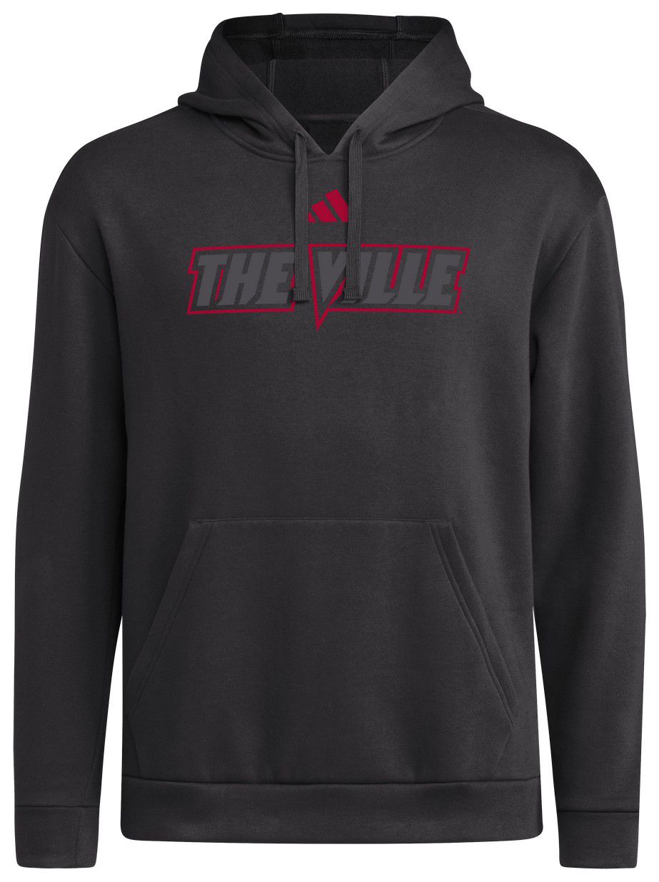 adidas Men's Louisville Cardinals Black Throwback Strategy Pullover Hoodie