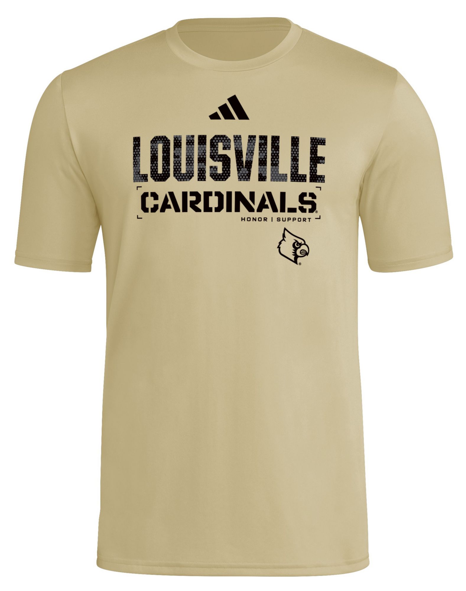 adidas Men's Louisville Cardinals 2025 Honor and Support Light Beige T-Shirt
