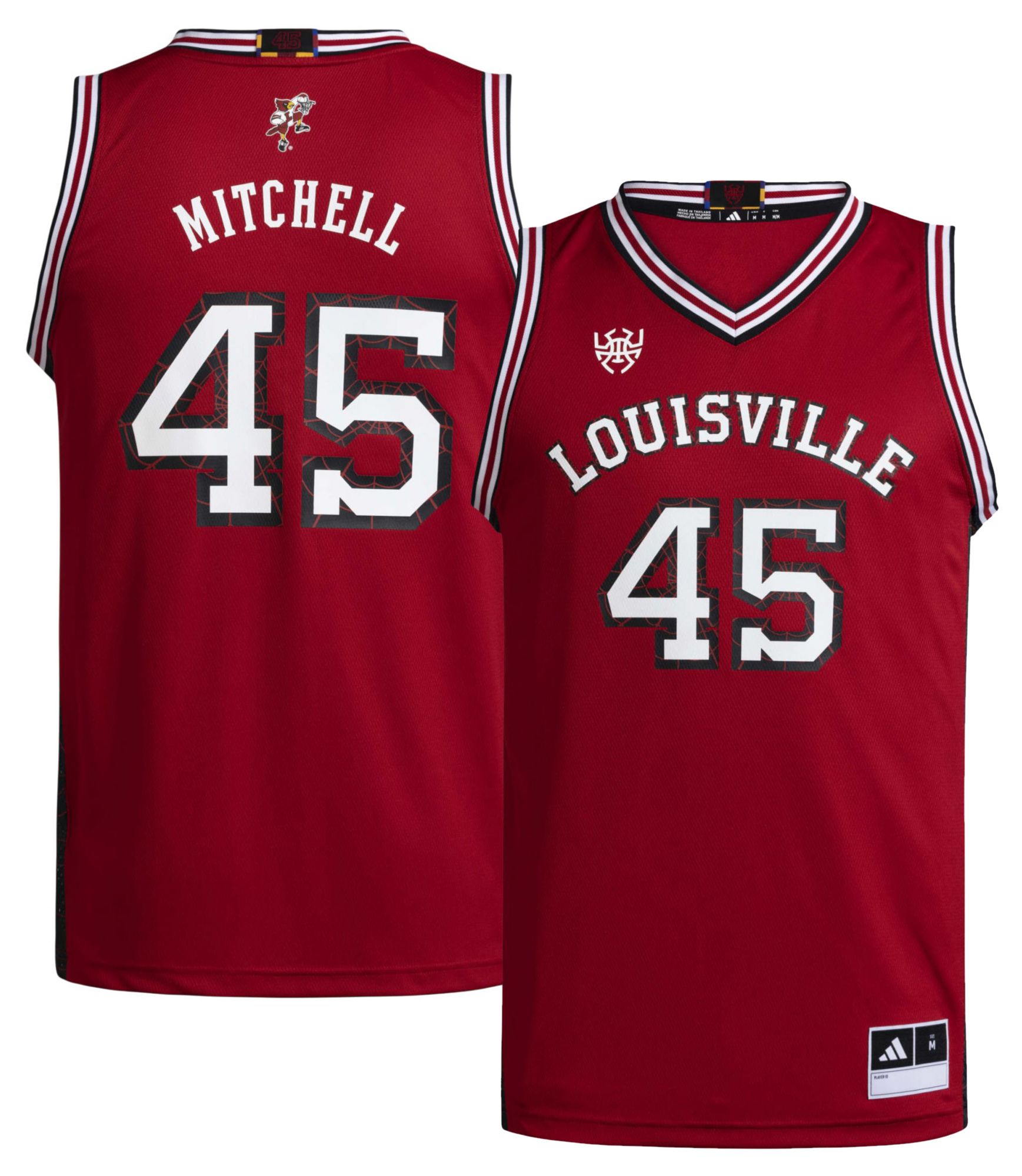 adidas Men's Louisville Cardinals Donovan Mitchell #45 Red Jersey