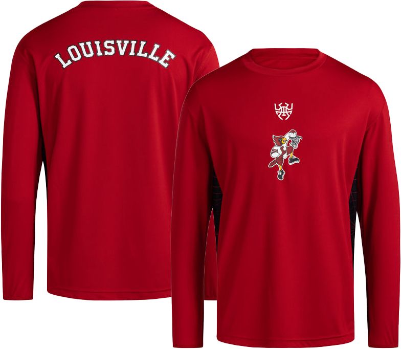 adidas Men's Louisville Cardinals Donovan Mitchell #45 Spida Red Long Sleeve Shirt