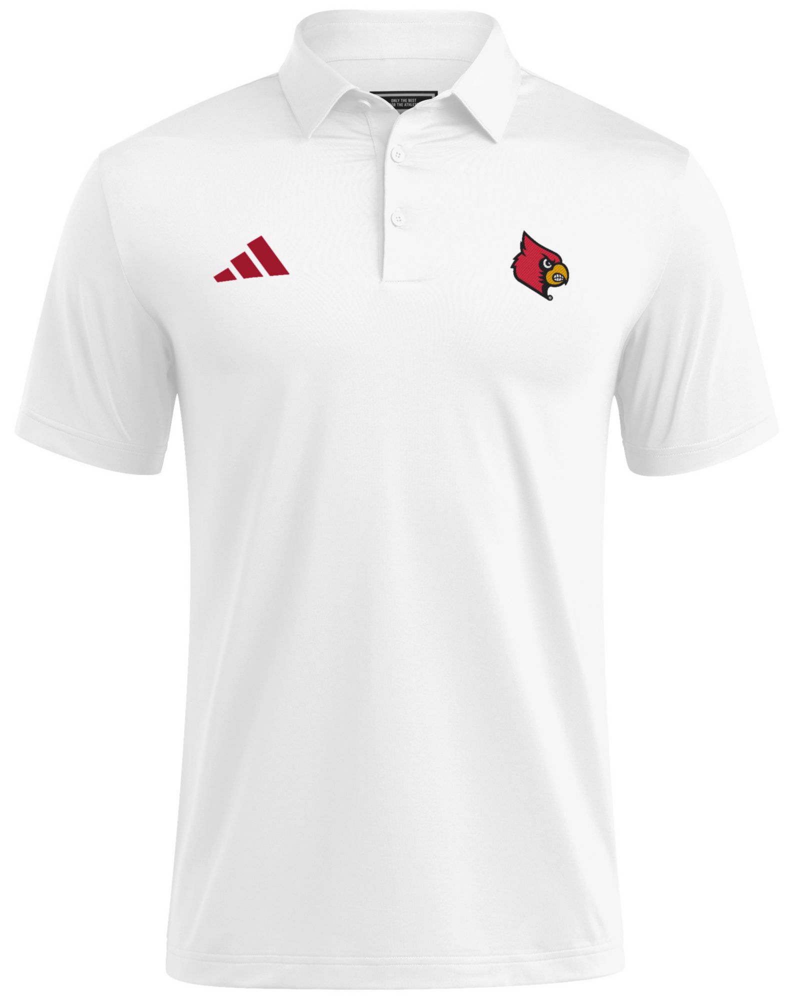 adidas Men's Louisville Cardinals White Ultimate365 Mesh Polo