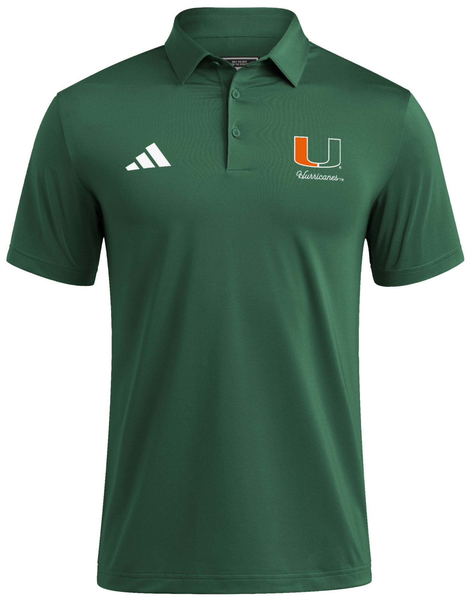 adidas Men's Miami Hurricanes Dark Green Ultimate 365 Polo