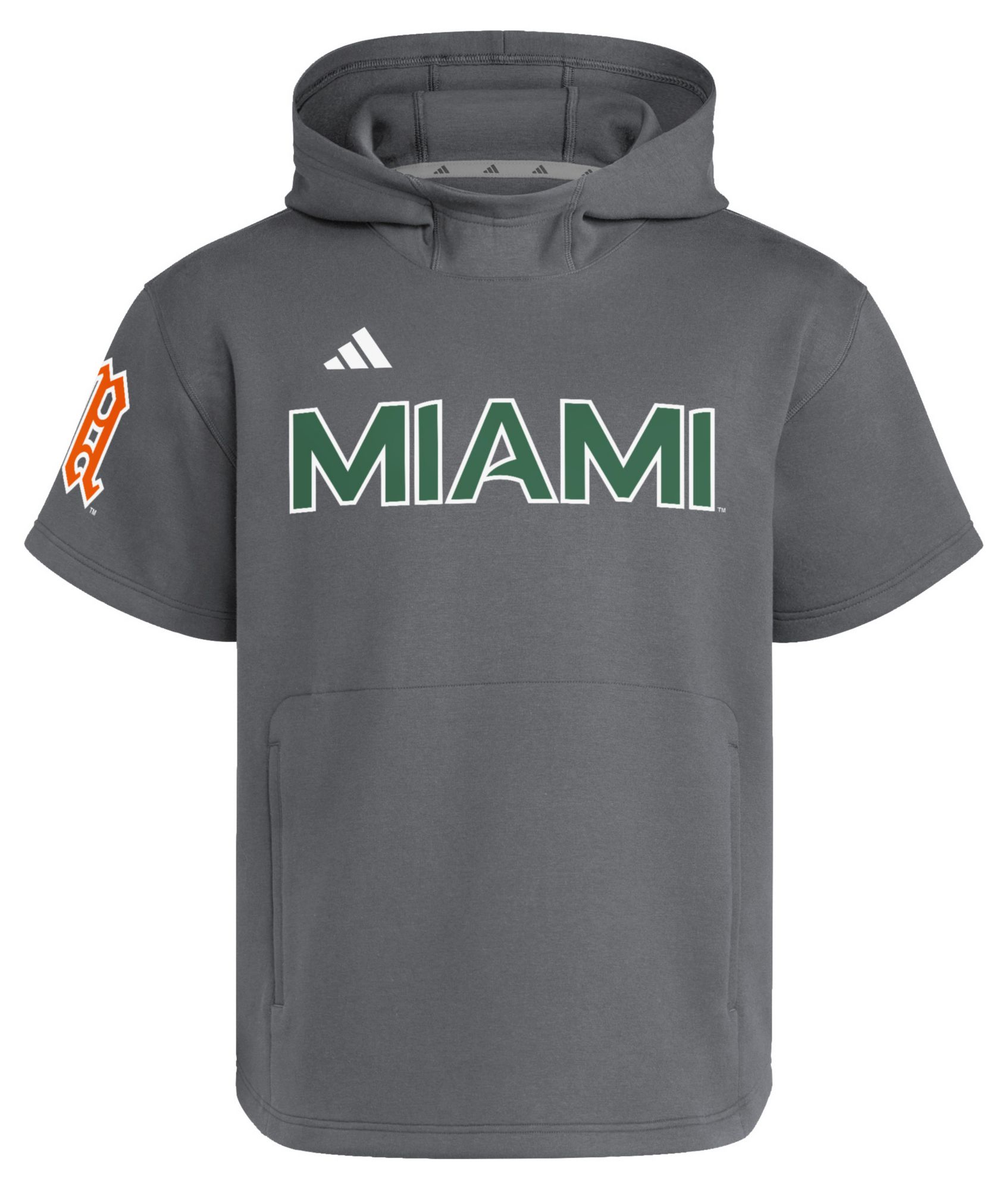adidas Men's Miami Hurricanes Dark Gray Dugout Hoodie