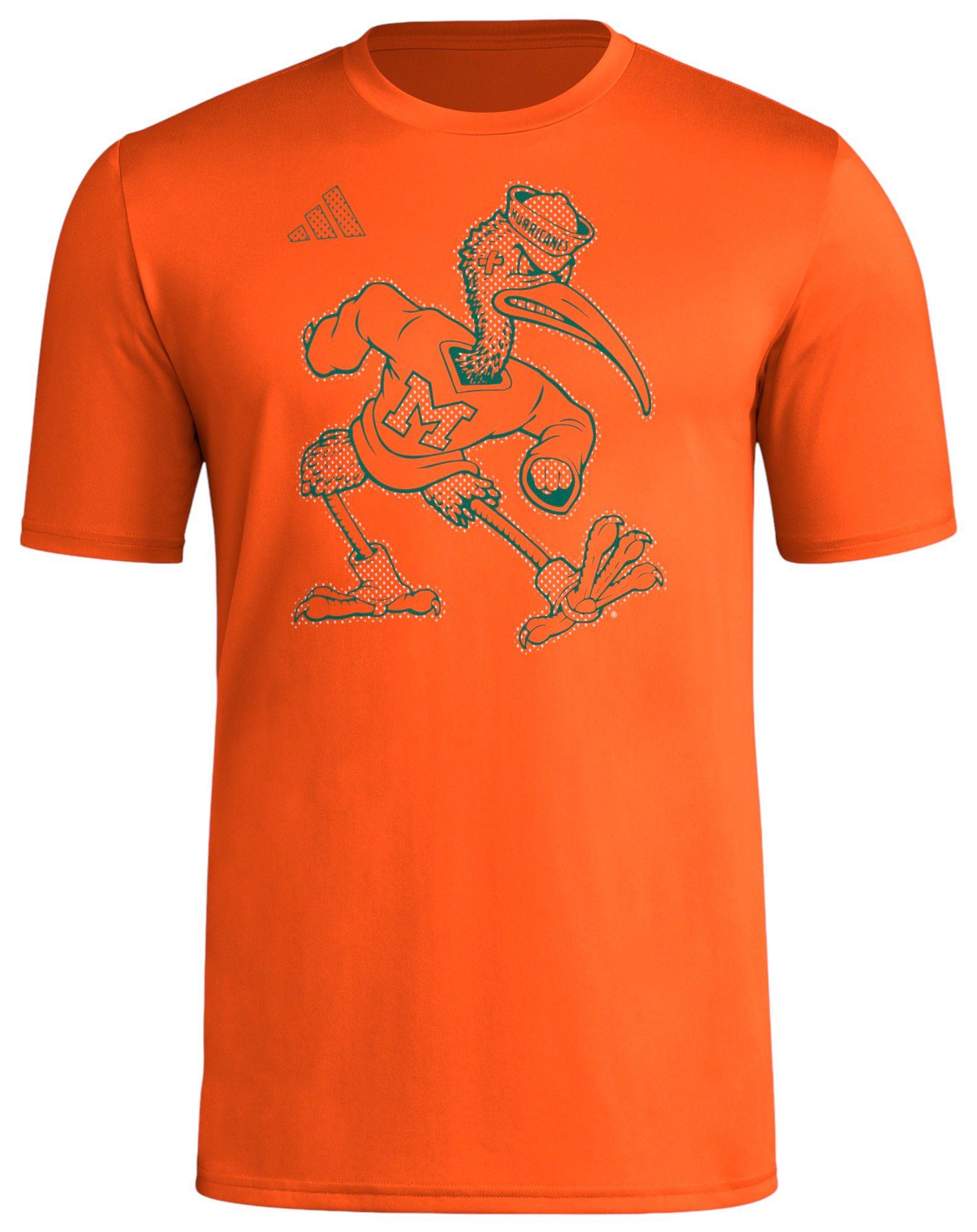 adidas Men's Miami Hurricanes Orange Pregame T-Shirt