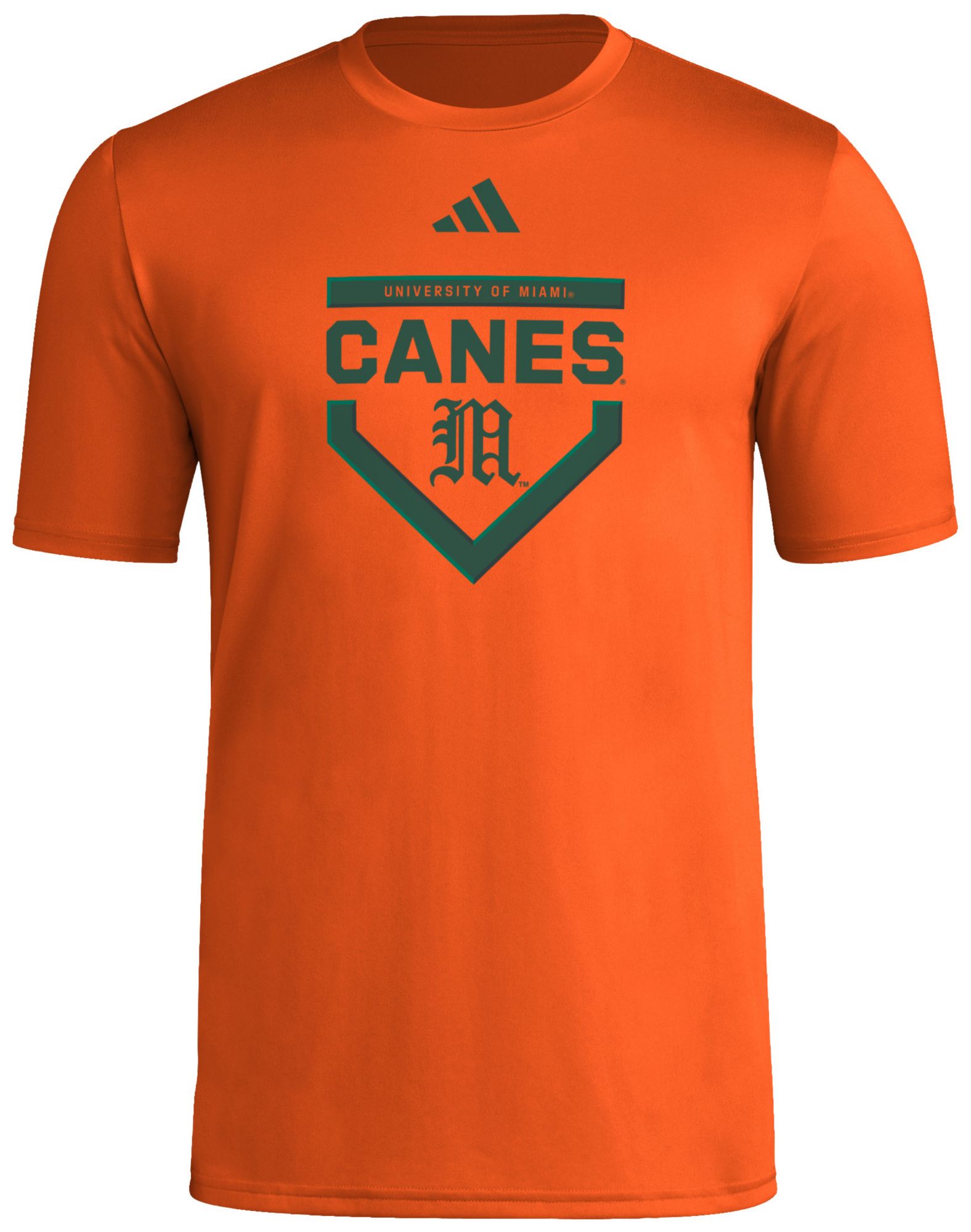 adidas Men's Miami Hurricanes Collegiate Orange Pregame T-Shirt