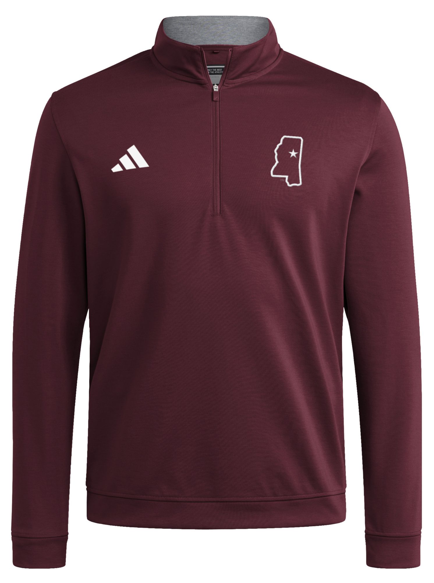adidas Men's Mississippi State Bulldogs Medium Red Elevated 1/4 Zip Pullover