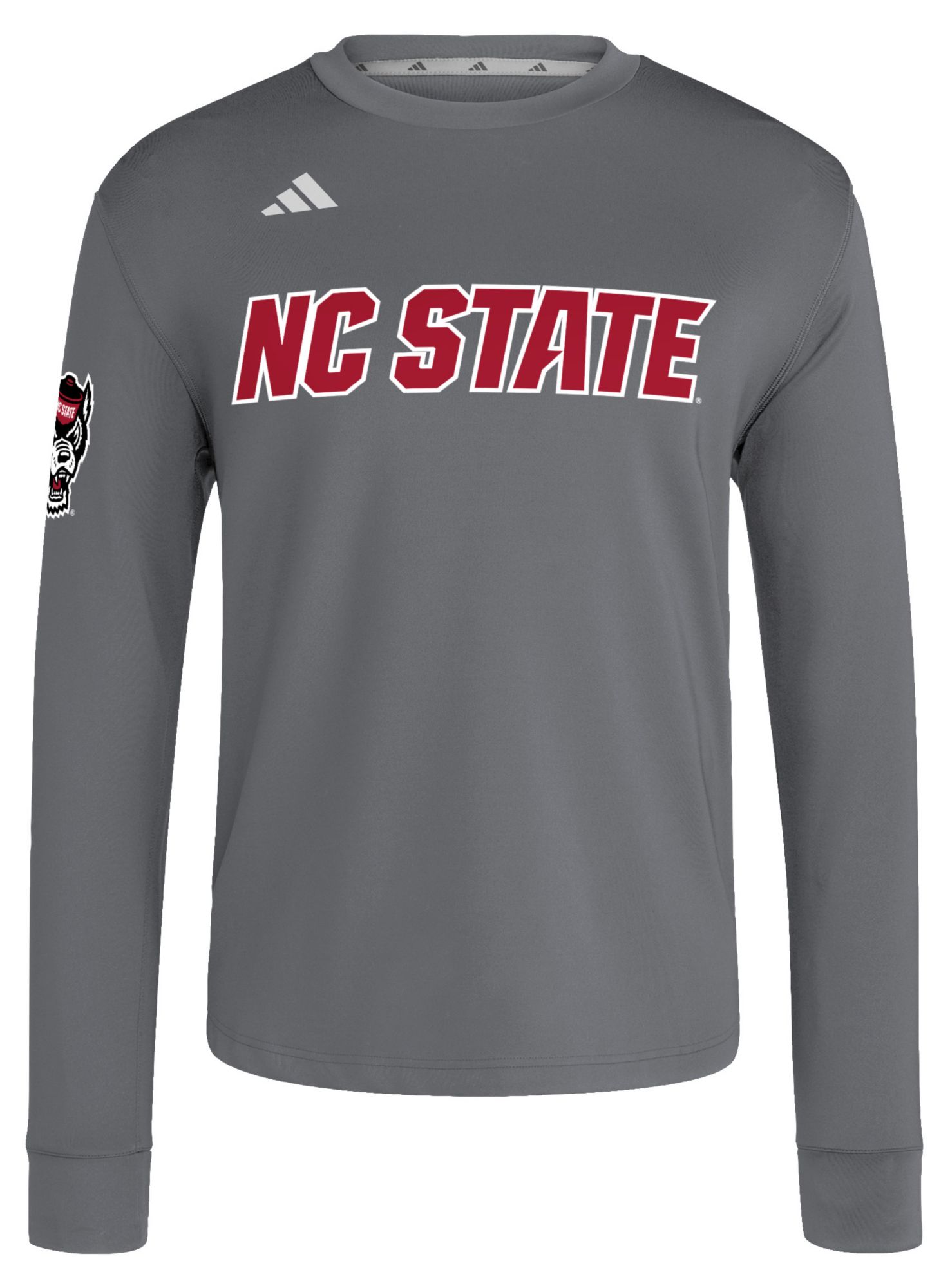 adidas Men's NC State Wolfpack Dark Gray Dugout Crewneck Sweatshirt