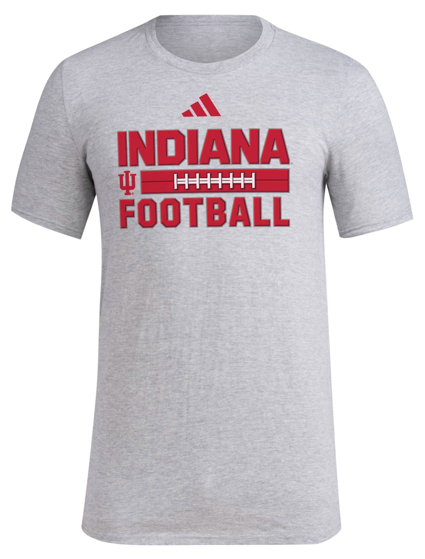 adidas Men's Indiana Hoosiers Gray Pregame Laces Out T-Shirt