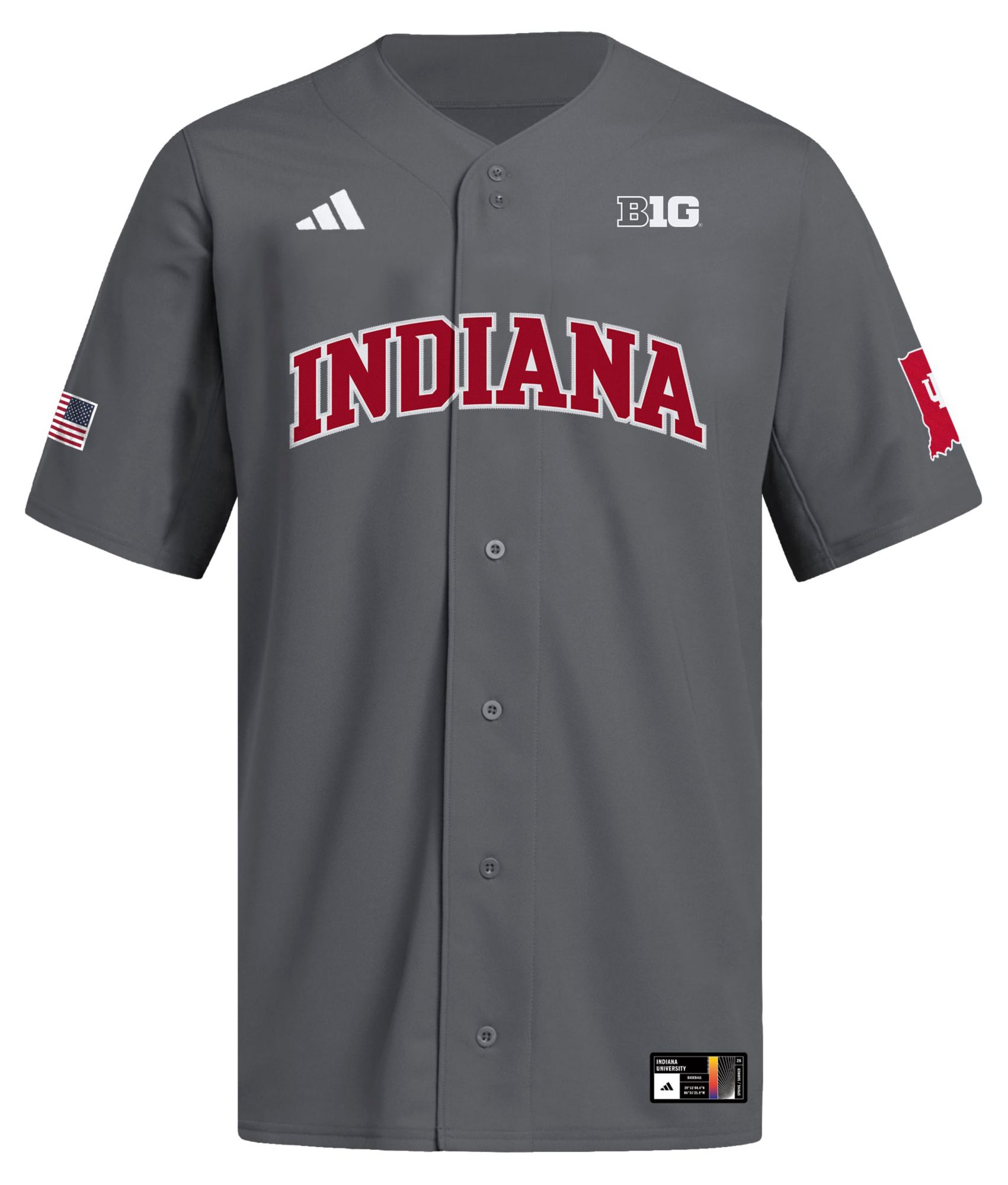 adidas Men's Indiana Hoosiers Grey Replica Alternate Shades Baseball Jersey