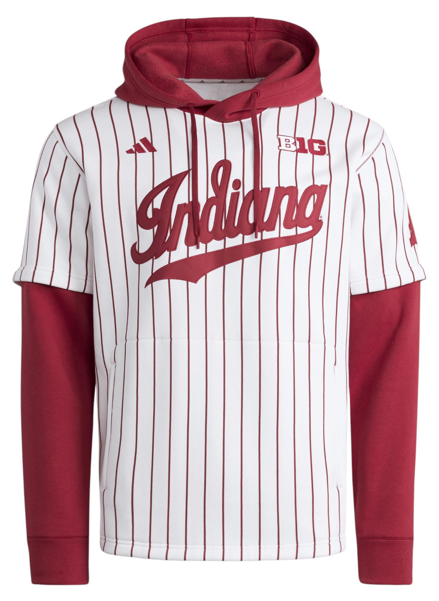 adidas Men's Indiana Hoosiers White/Red Hooded Jersey