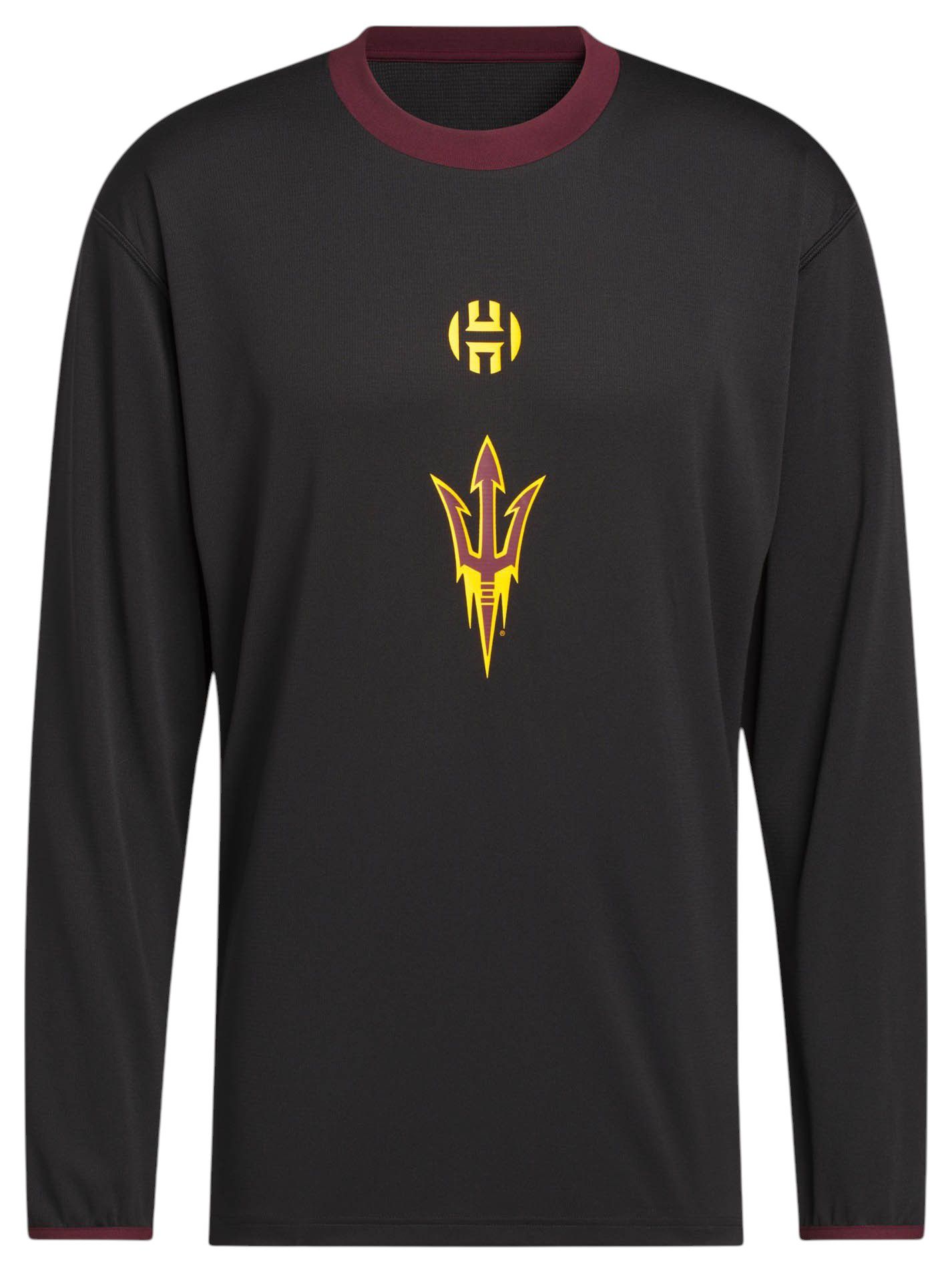 adidas Men's Arizona State Sun Devils James Harden #13 Black Long Sleeve T-Shirt