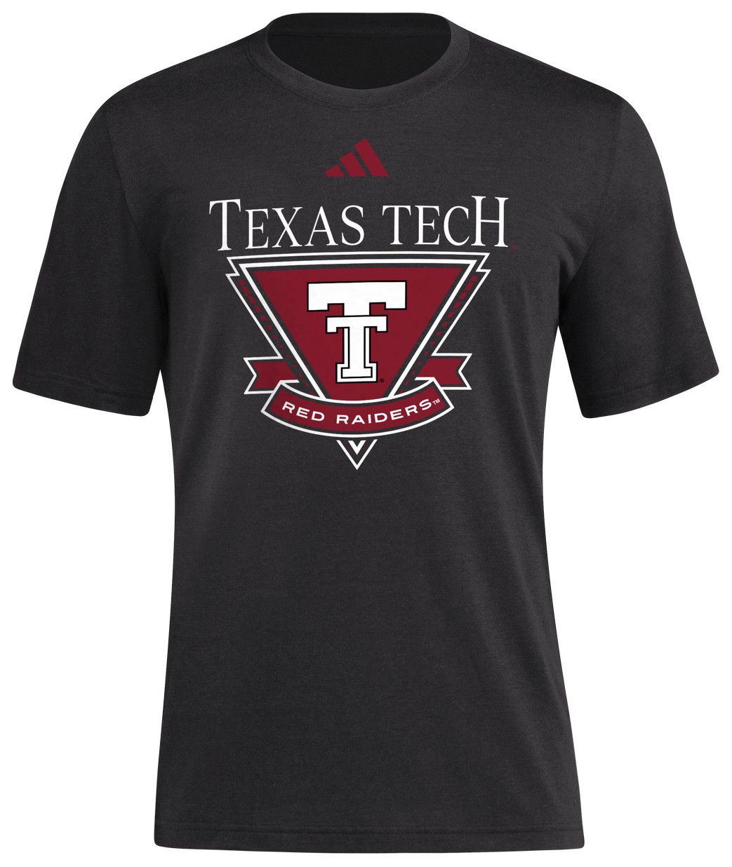 adidas Men's Texas Tech Red Raiders Black Echoes of the Past Short Sleeve T-Shirt