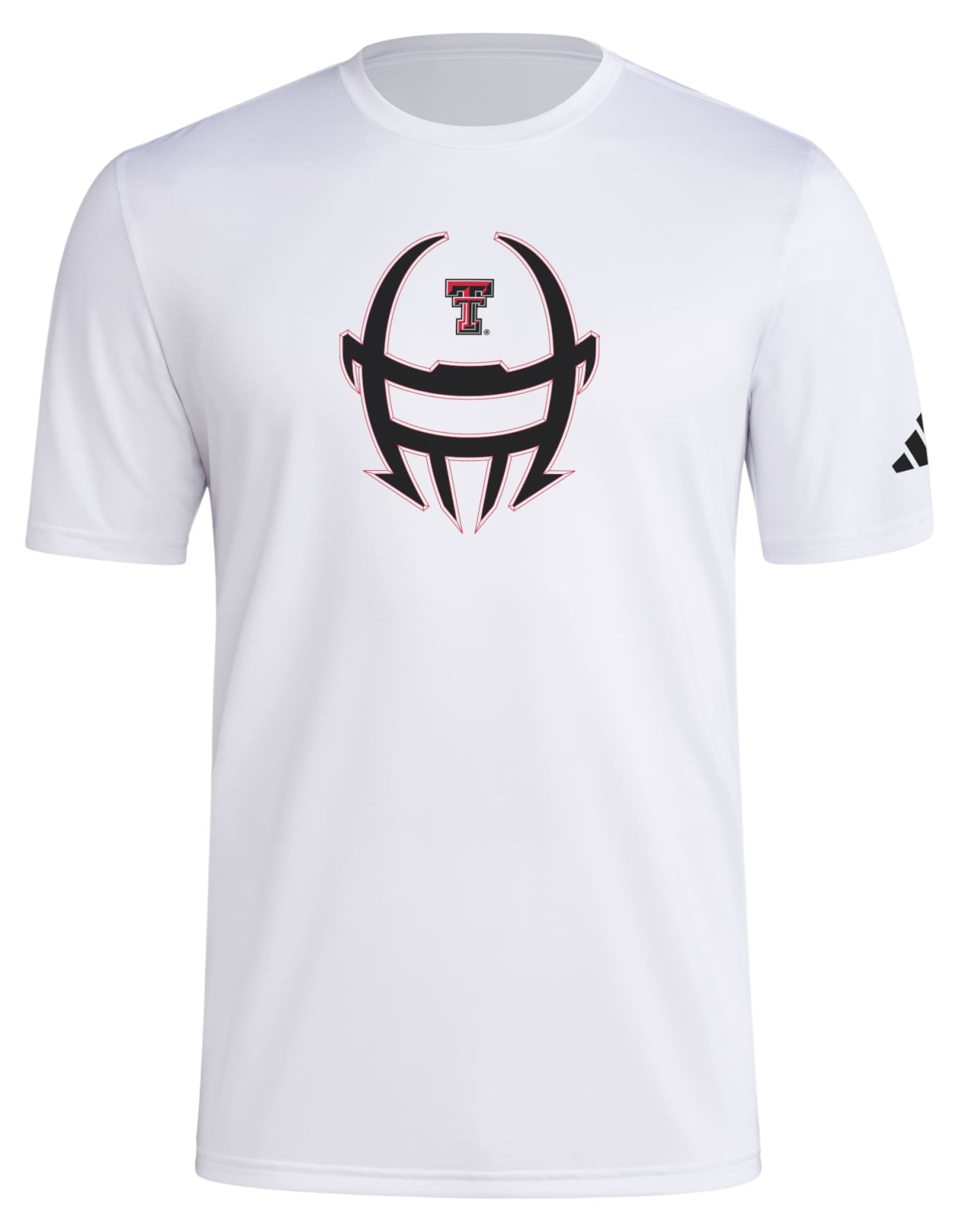 adidas Men's Texas Tech Red Raiders White Football Icon Pregame T-Shirt